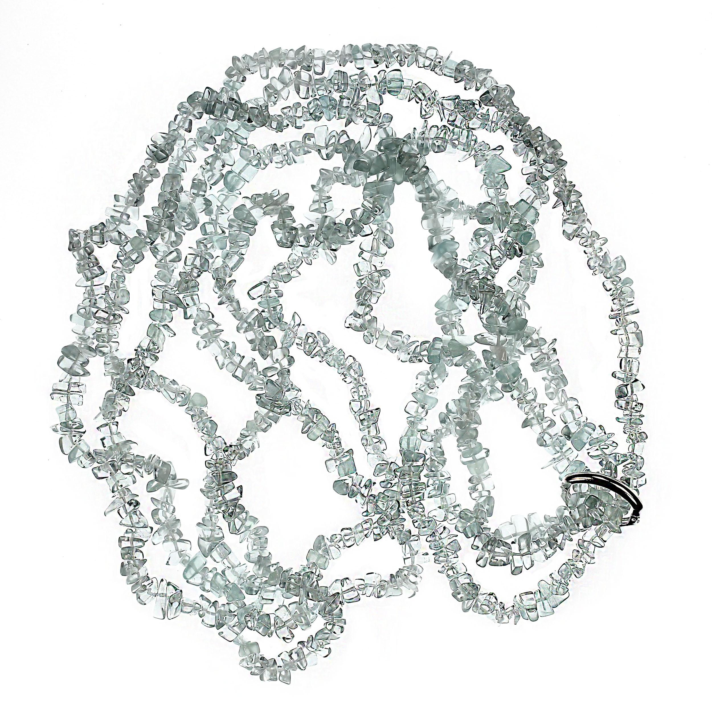 AJD Three 33 Inch Infinity Aqua color beaded necklaces For Sale 1