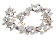 Collana AJD con tre fili di perle coltivate naturali e luminose da 19".