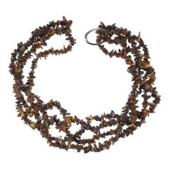 AJD Two 34 Inch Infinity Chatoyant Tiger
s Eye Chip Necklaces Great Gift