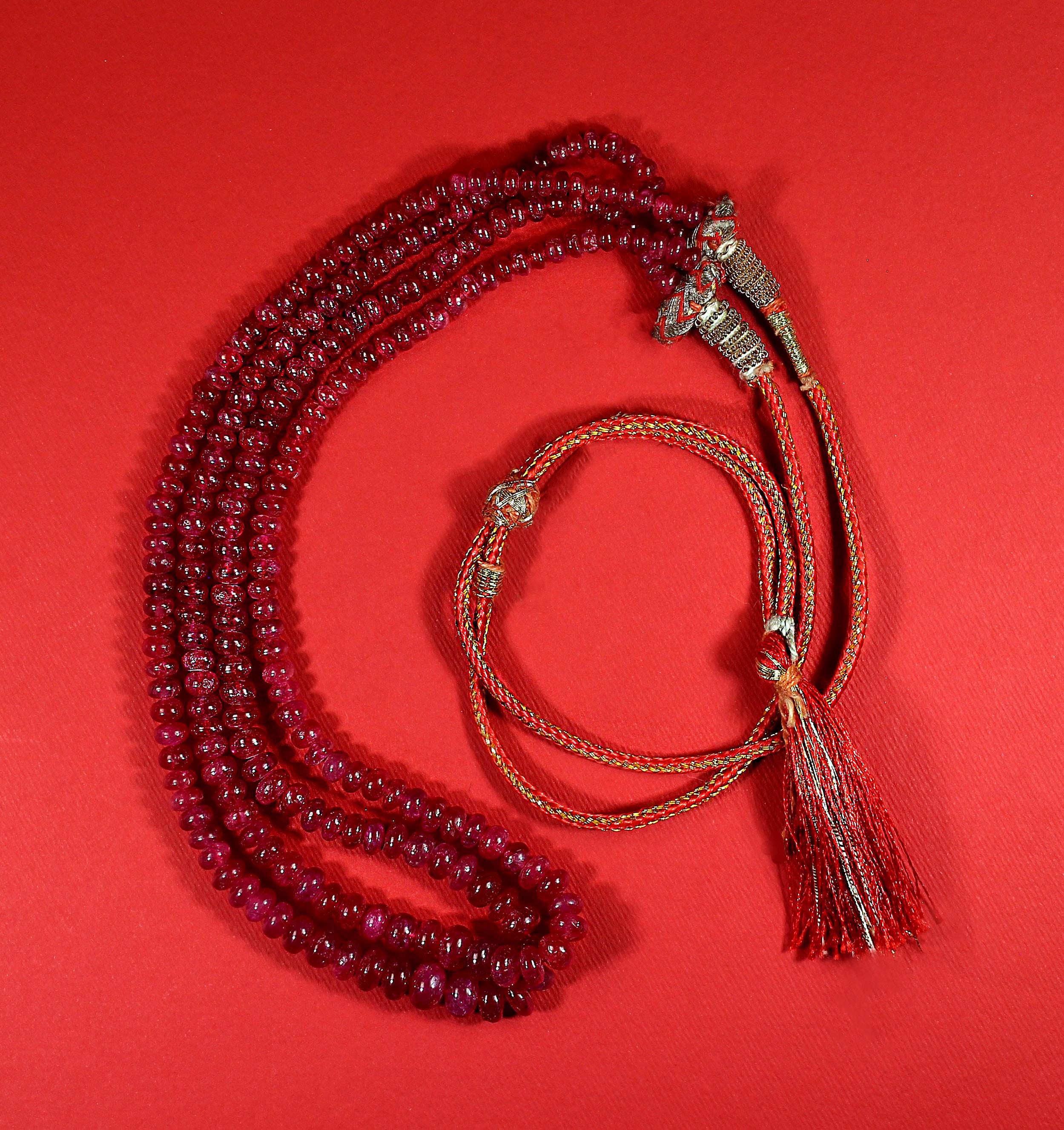 Ajd Two Strand Graduated Glowing Ruby Rondel Neck… - image 10