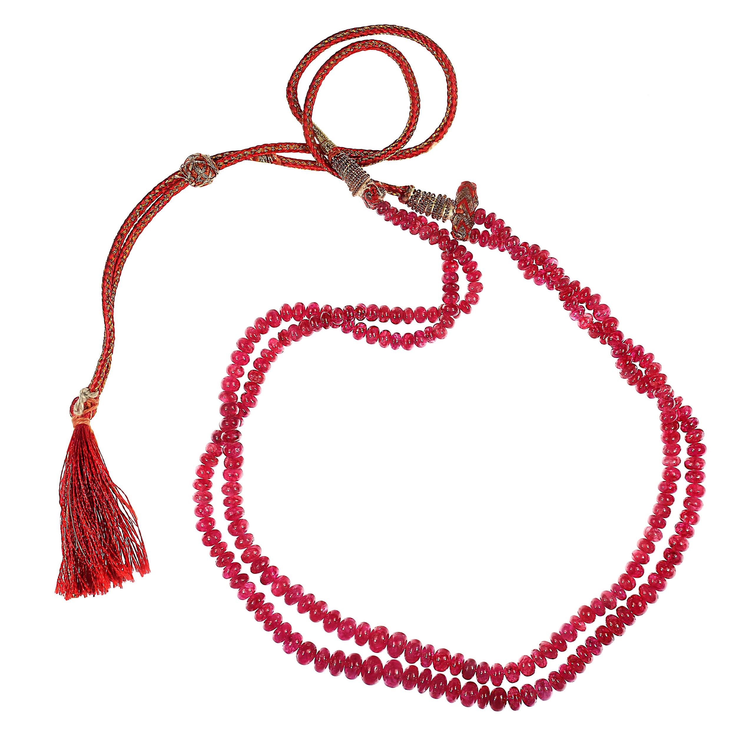 Ajd Two Strand Graduated Glowing Ruby Rondel Neck… - image 2