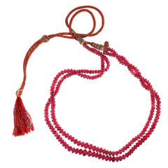 AJD Two Strand Graduated Glowing Ruby Rondel Necklace