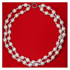 Aria Two-Strand White Freshwater Pearl Necklace, 18-20 Inch