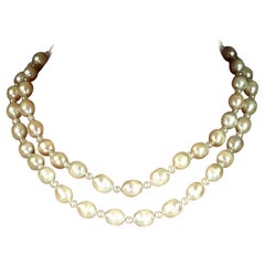Aria Two-Strand White Freshwater Pearl Necklace, 18-20 Inch