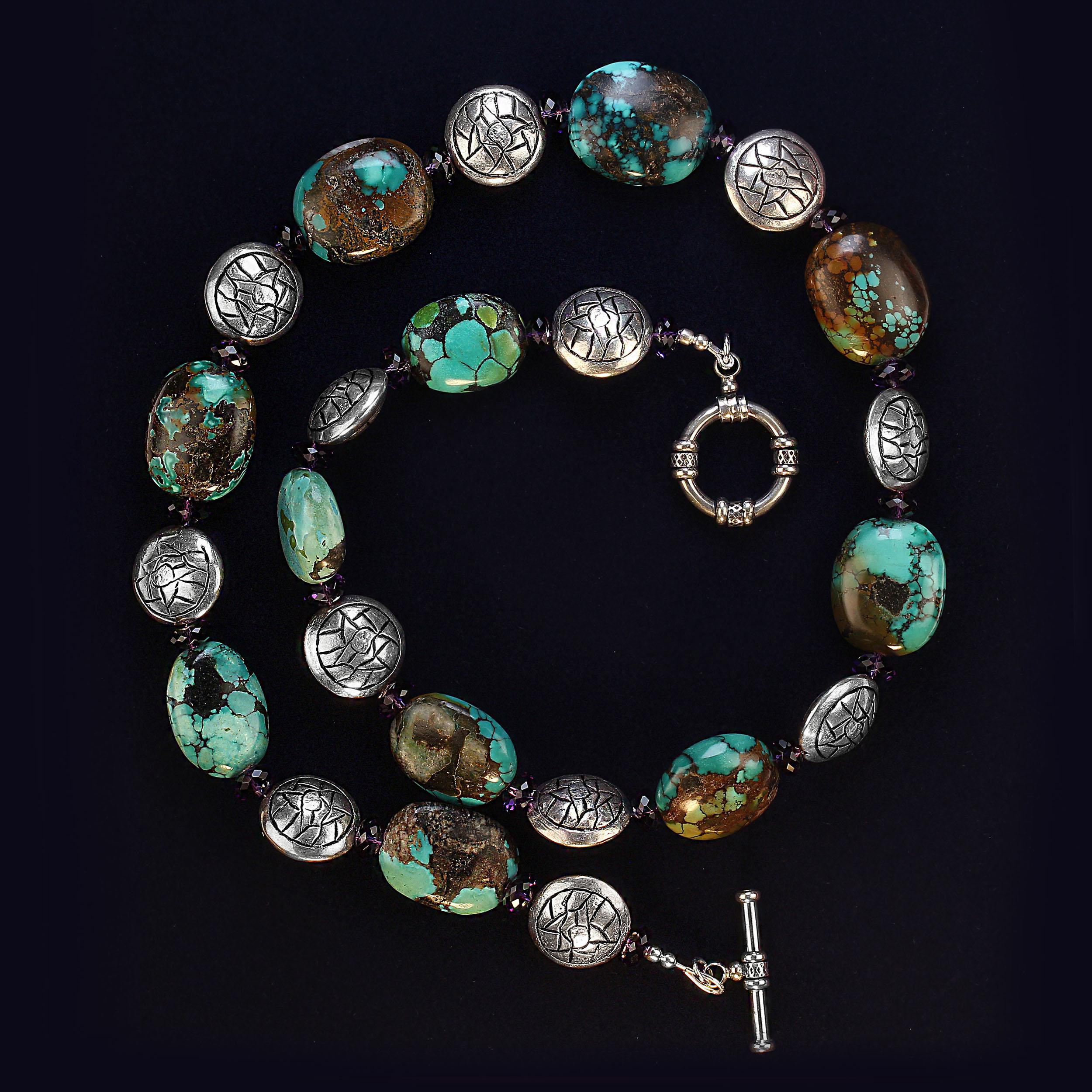 AJD Unique and Exciting Hubei Turquoise 26 Inch necklace (collier de 26 pouces) en vente 1