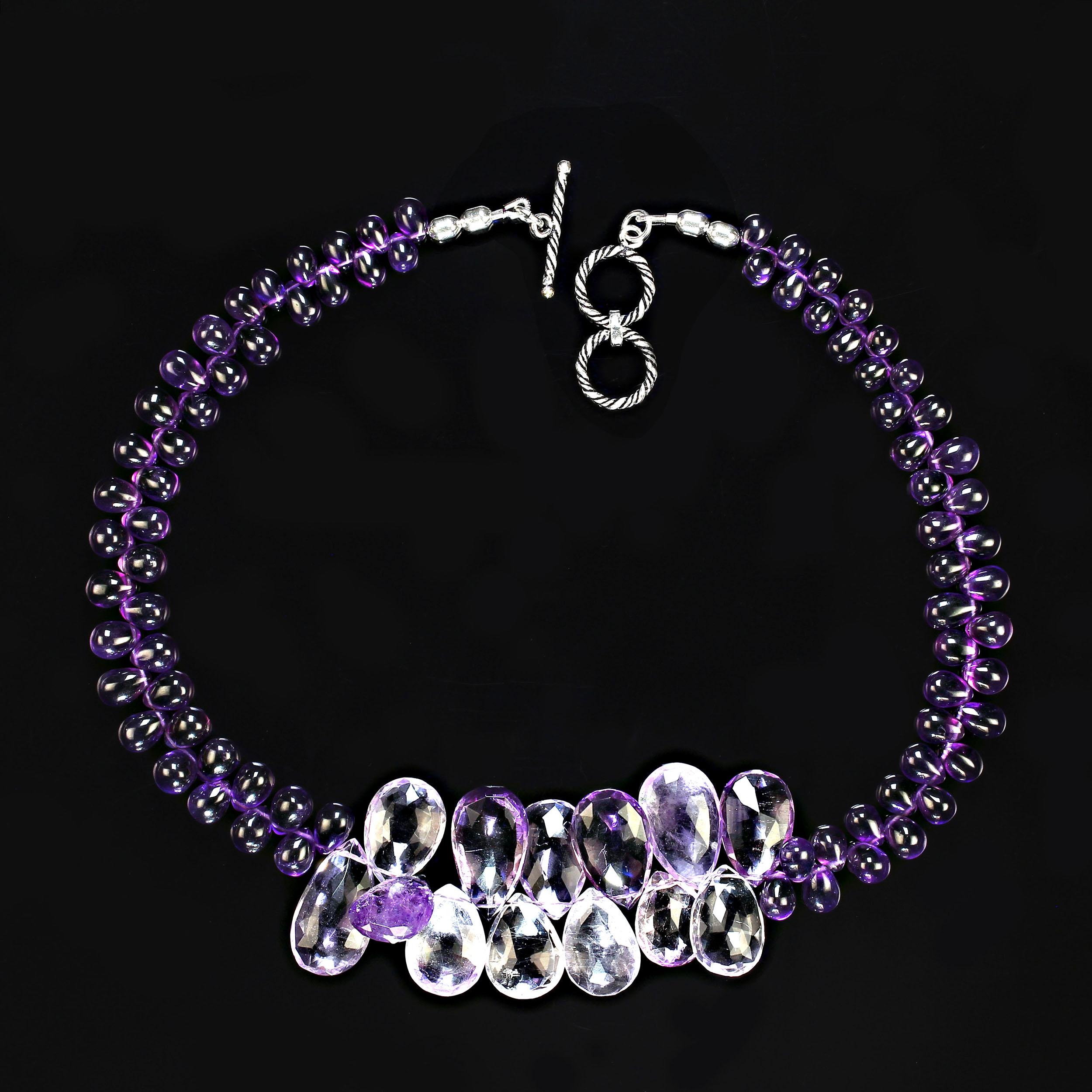 AJD Einzigartige und exquisite Amethyst 17 Zoll Halskette  Großartige Februargeschenke! (Perle) im Angebot