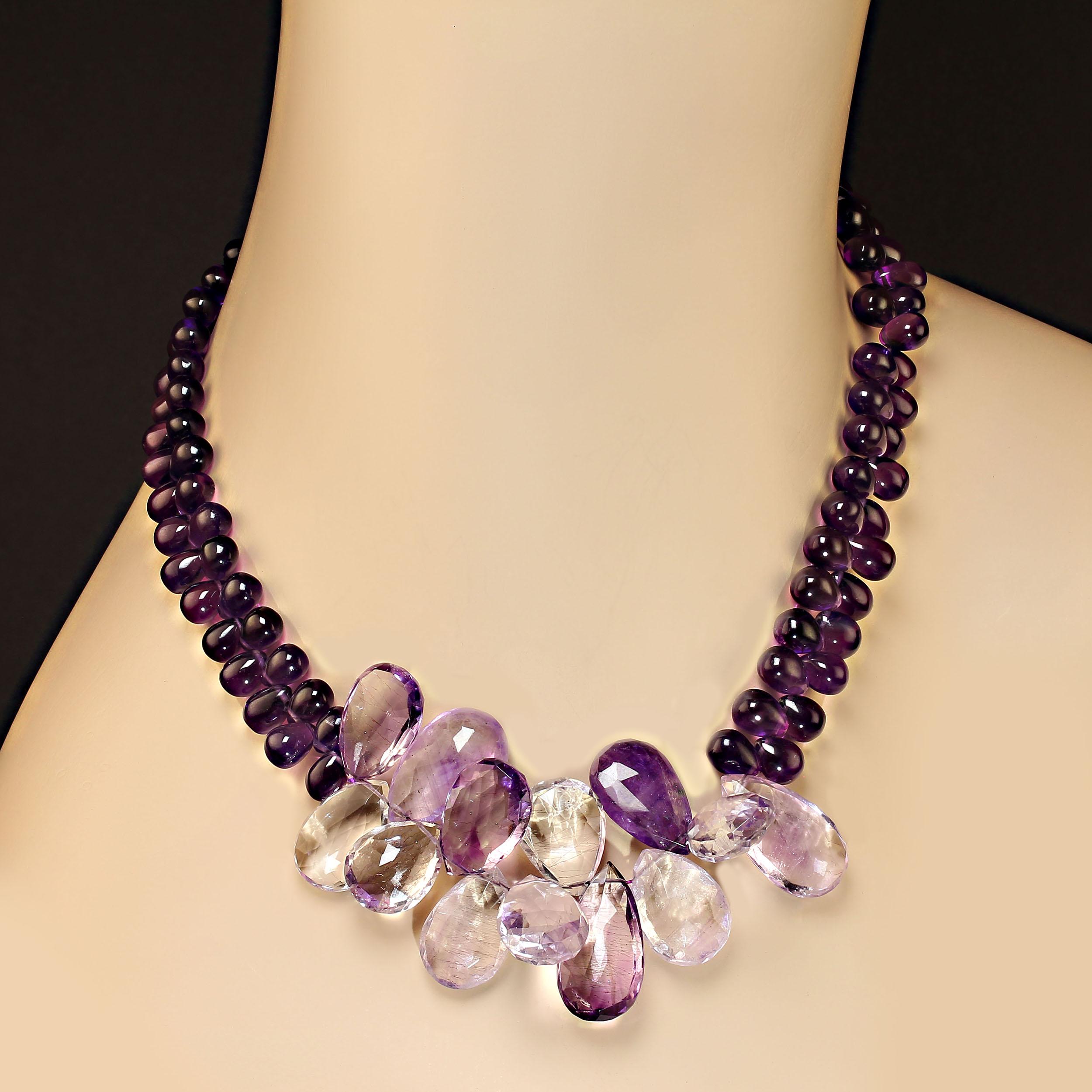 AJD Unique and Exquisite Amethyst 17 Inch necklace  Great February Gift! In New Condition For Sale In Raleigh, NC