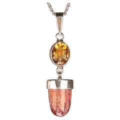 brown gemstone necklace AJD Unique Brazilian Gemstone Pendant of Citrine and Imperial Topaz Great Gift!