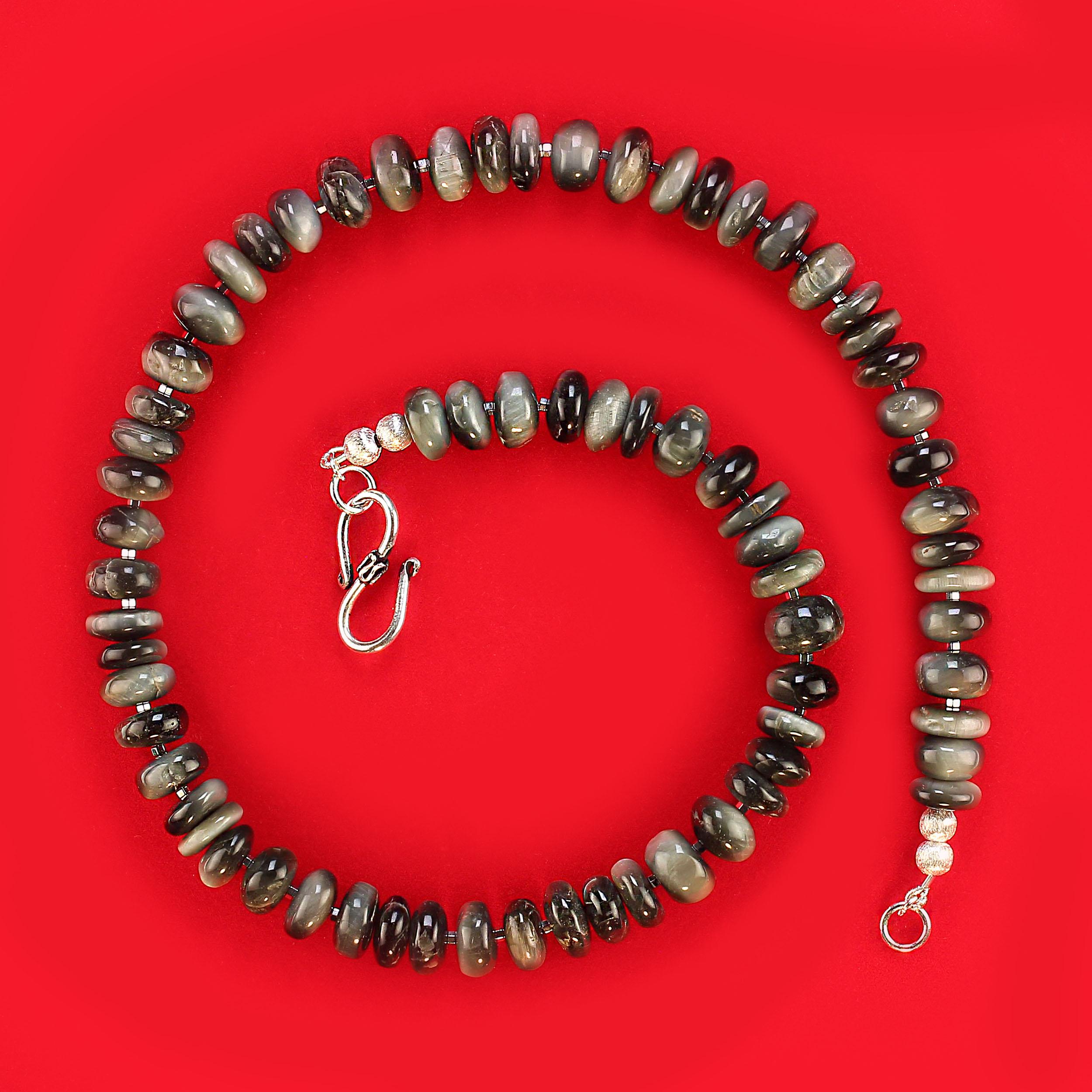 AJD Unique Collana di crisoberillo grigia e nera da 19 pollici In condizioni Nuovo in vendita a Raleigh, NC