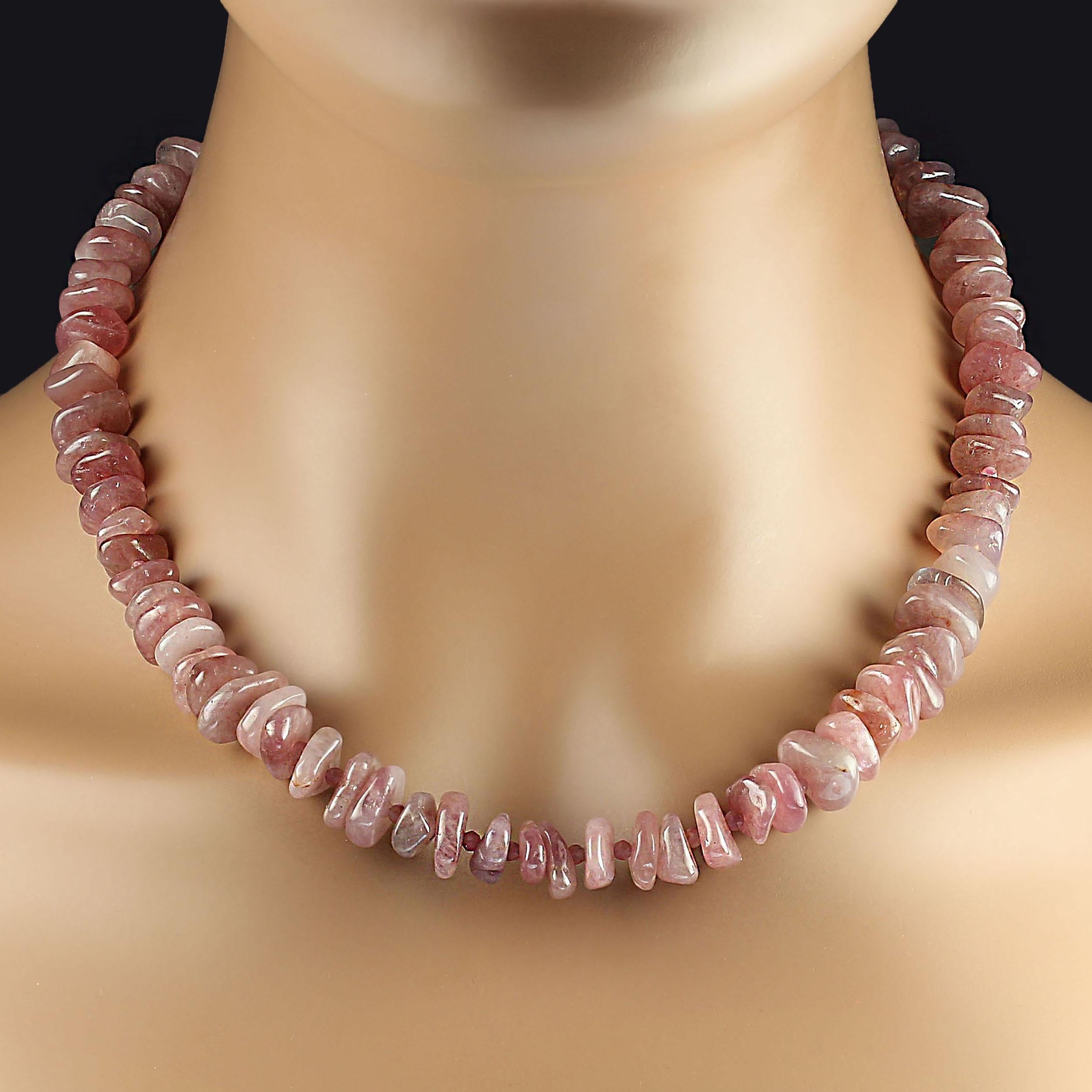 AJD Collana unica di quarzo rosa del Madagascar in vendita 2