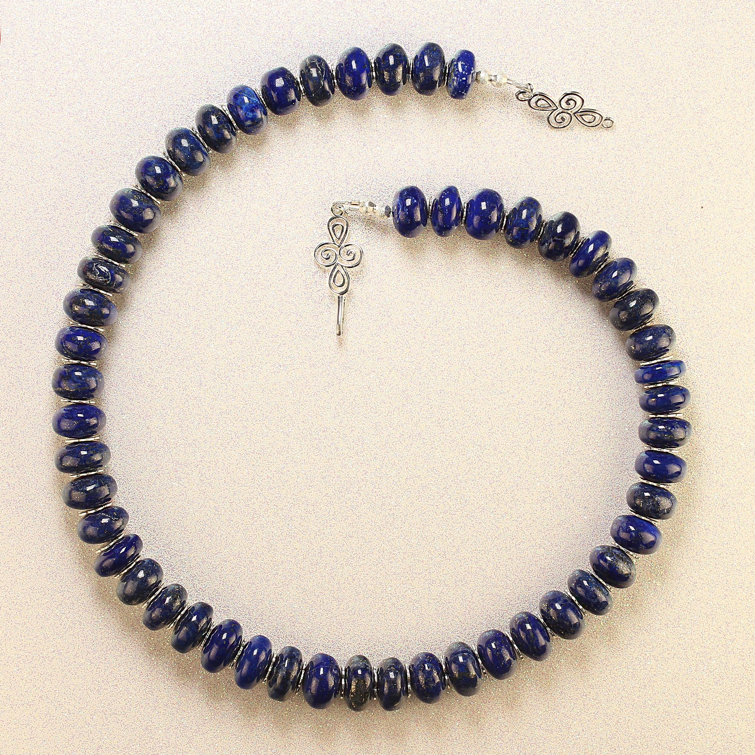 Collana AJD Unique Rondelles of Smooth Lapis Lazuli da 21 pollici in vendita 5