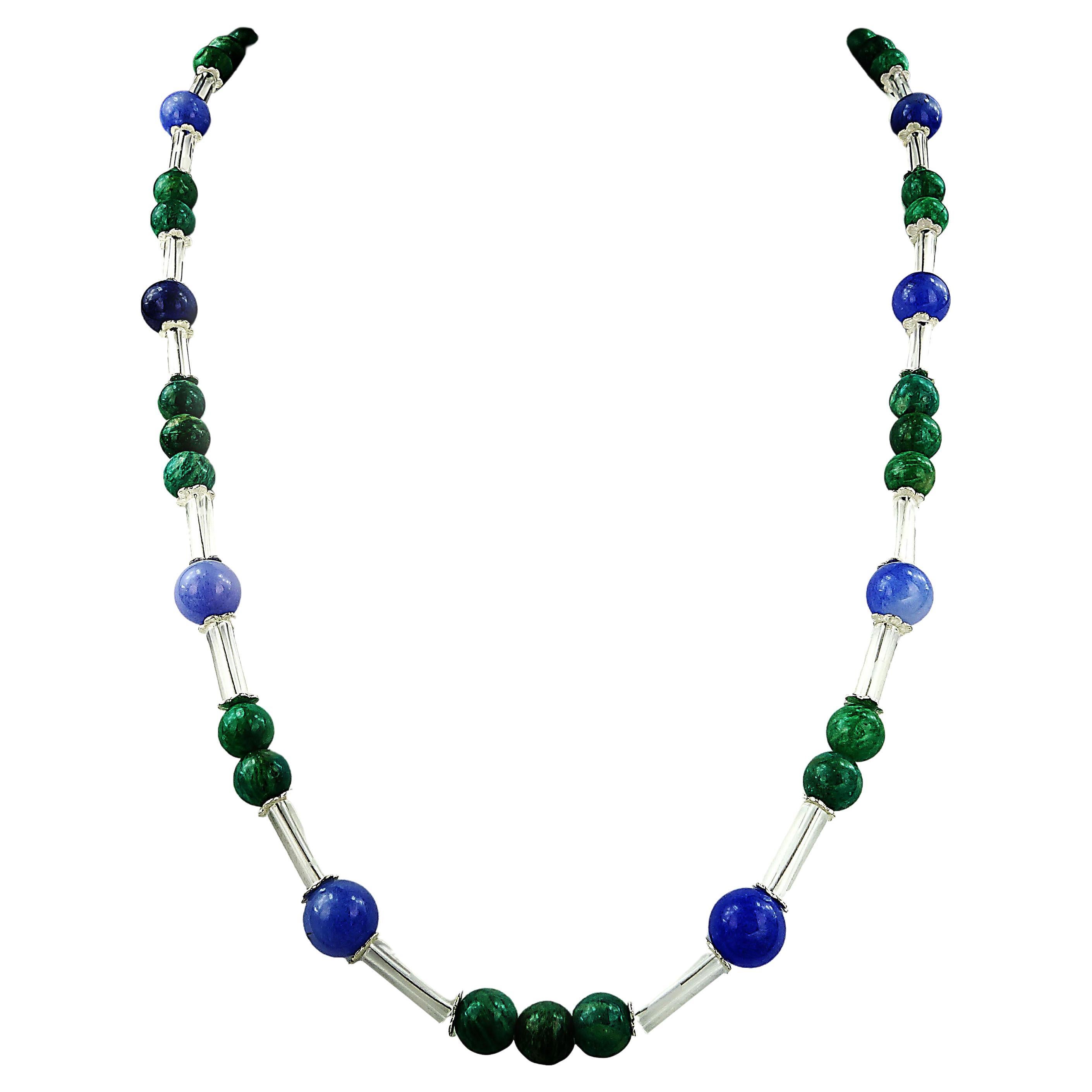 AJD Collana con agata blu e amazzonite verde dal look aggiornato In condizioni Nuovo in vendita a Raleigh, NC