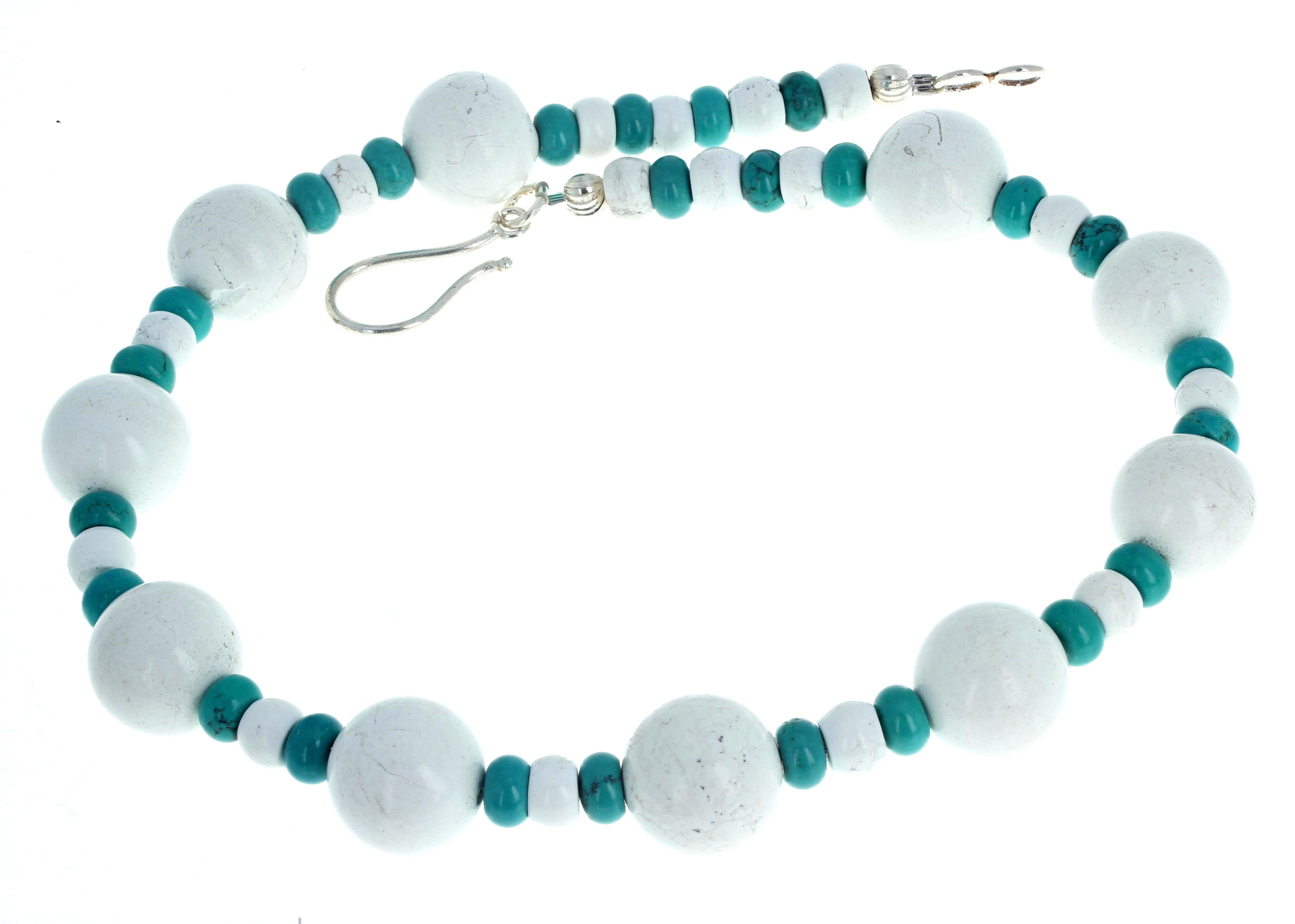 AJD Schöne elegante Halskette, Real Magnesite & Real Turquoise 18