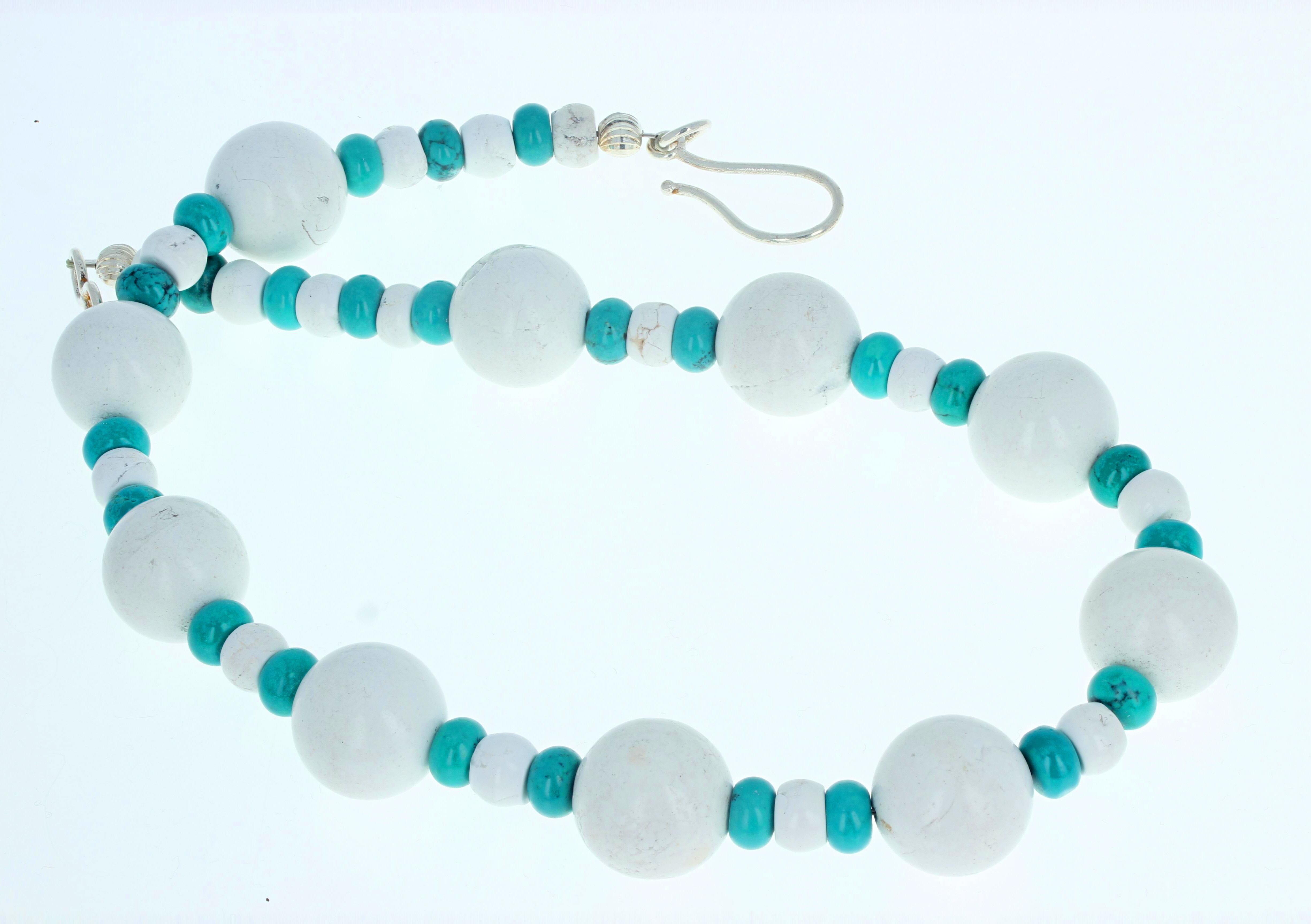 AJD Schöne elegante Halskette, Real Magnesite & Real Turquoise 18