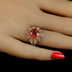 AJD Vintage Ring 14k Gold Sunflower Setting for Round Citrine Size 5.5