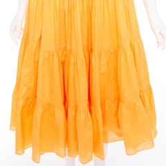 AJE Cherished marigold orange puff sleeve ruched midi dress UK14 XL