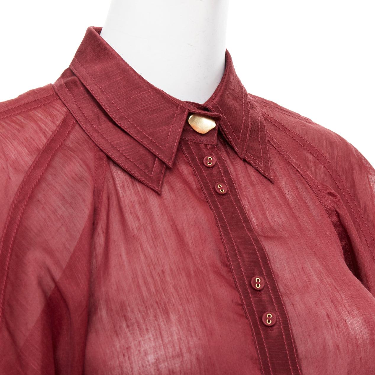 AJE Palms bordeaux seta lino manica a sbuffo raglan multi bottoni camicia UK6 XS
Riferimento: AAWC/A01367
Marchio: Aje
Model: Palme
Materiale: Seta, lino
Colore: Borgogna
Modello: Tinta unita
Chiusura: bottone
Dettagli extra: Camicia con maniche a