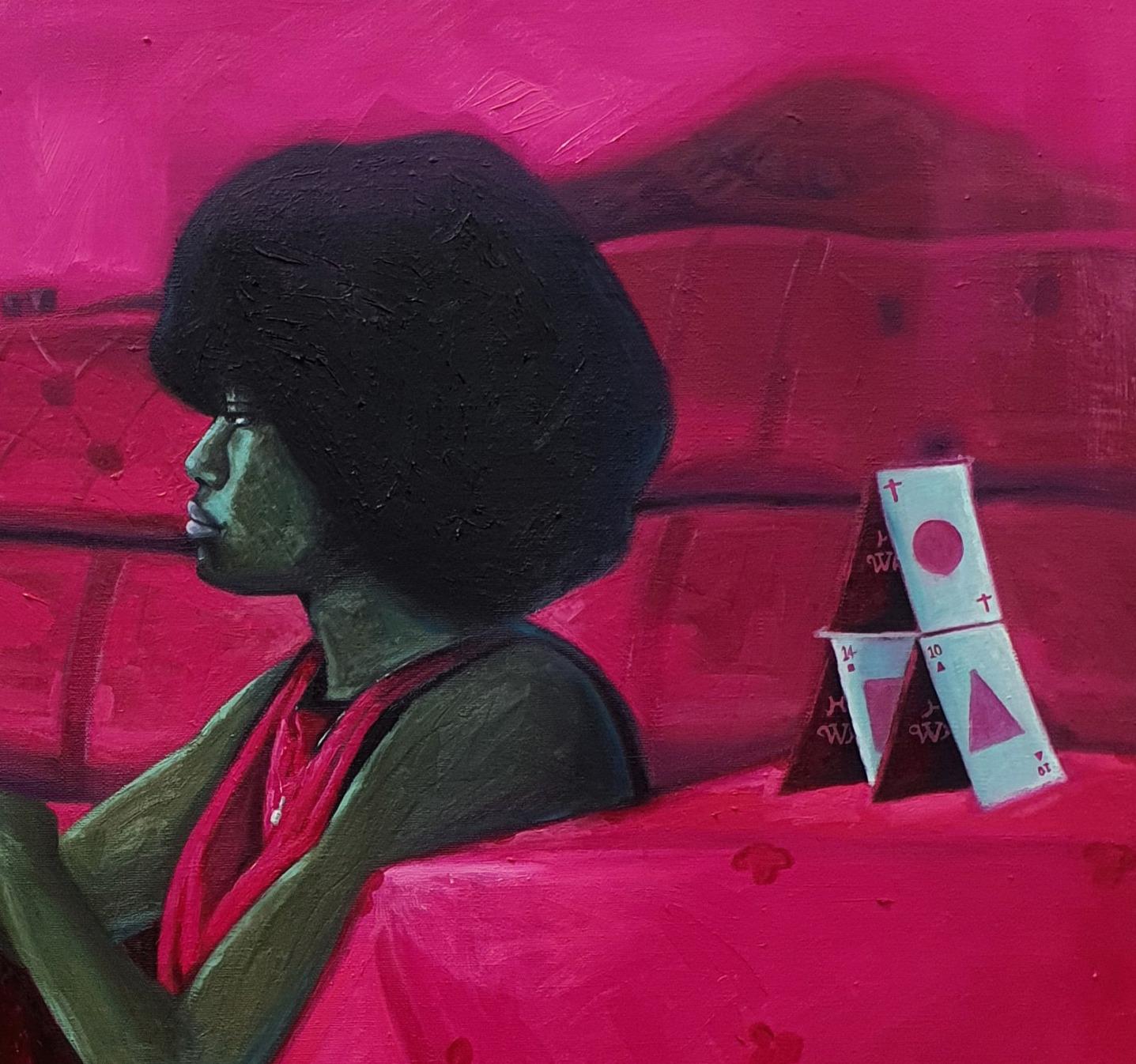Bleasure 4 (House of Cards) - Contemporary Painting by Ajegbomogun Damilola