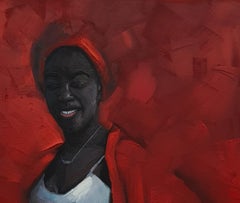 Farida, pintura al óleo contemporánea sobre lienzo, siglo XXI, sin enmarcar