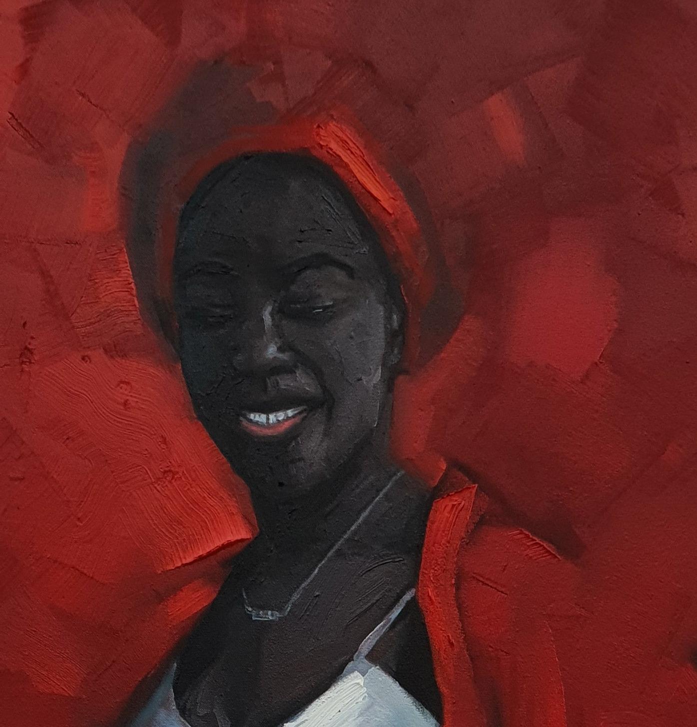 Farida - Portrait Painting Marrón de Ajegbomogun Damilola