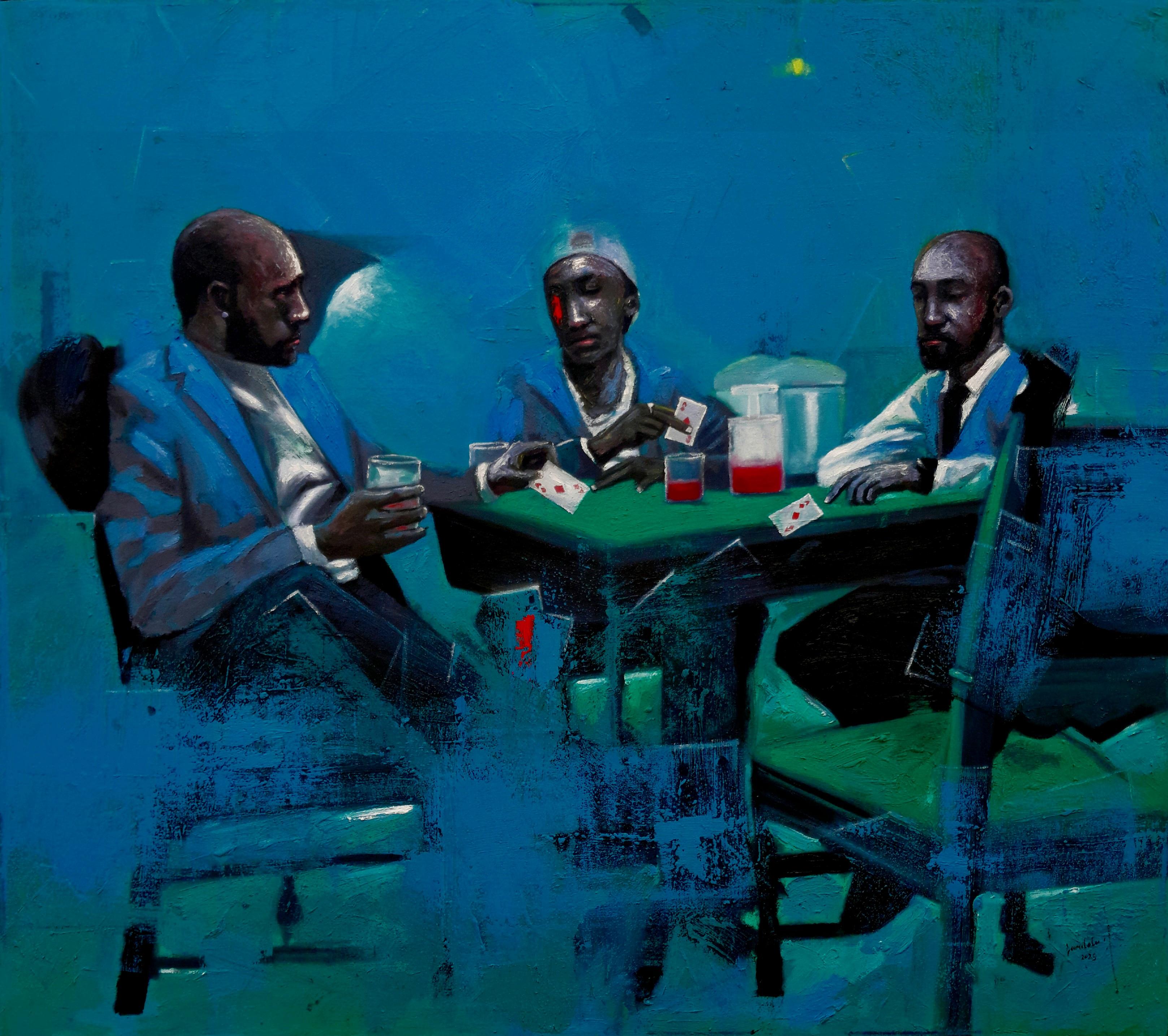 Follow Suit (Indifference) -21st Century, Contemporary, Figurative, People, Blue