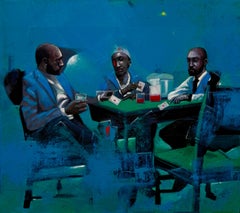 Follow Suit (Indifference) -21st Century, Contemporary, Figurative, People, Blue