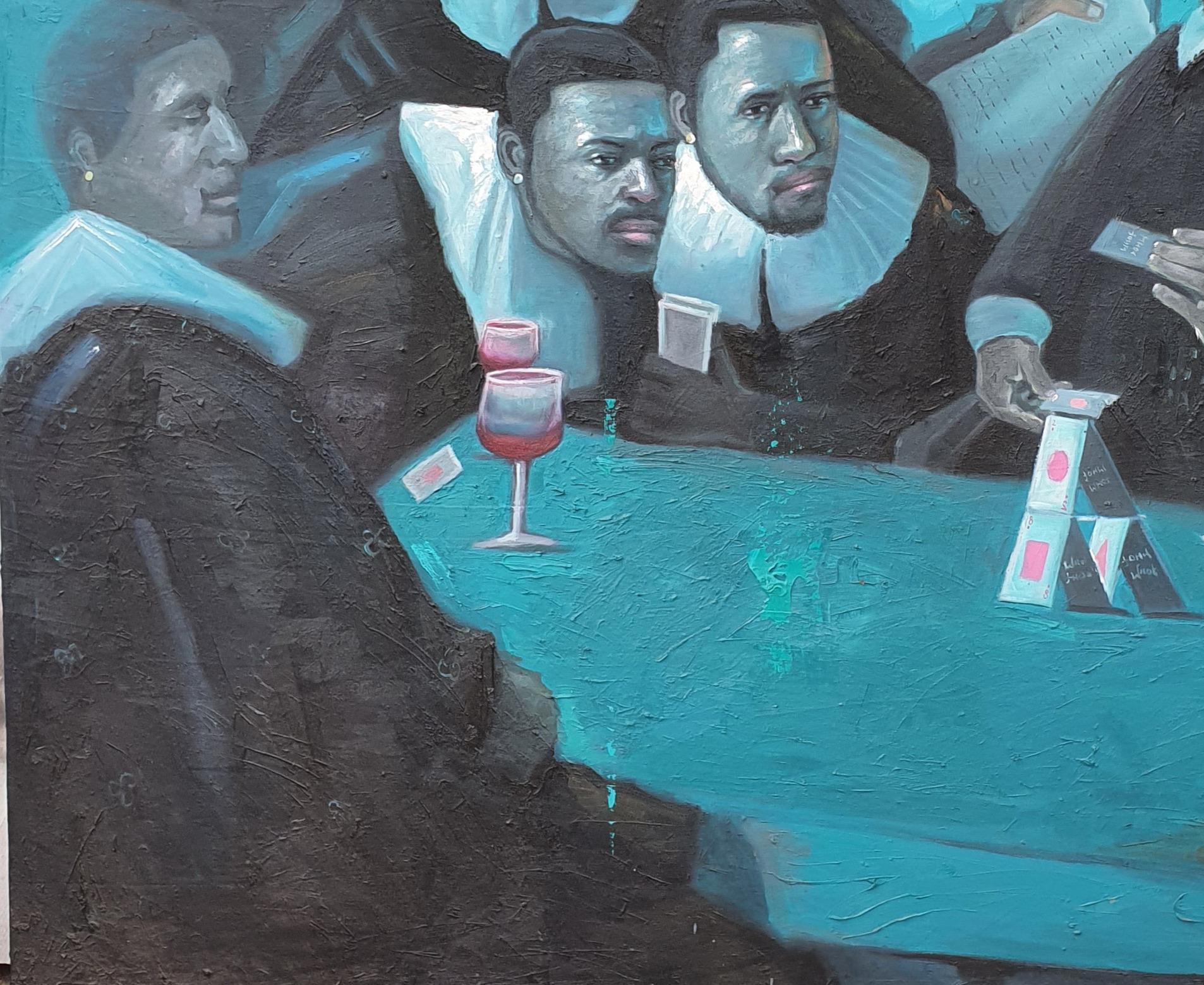 House of Arts - Siglo XXI, Contemporáneo, Figurativo, Óleo, Azul, Arte Moderno 1