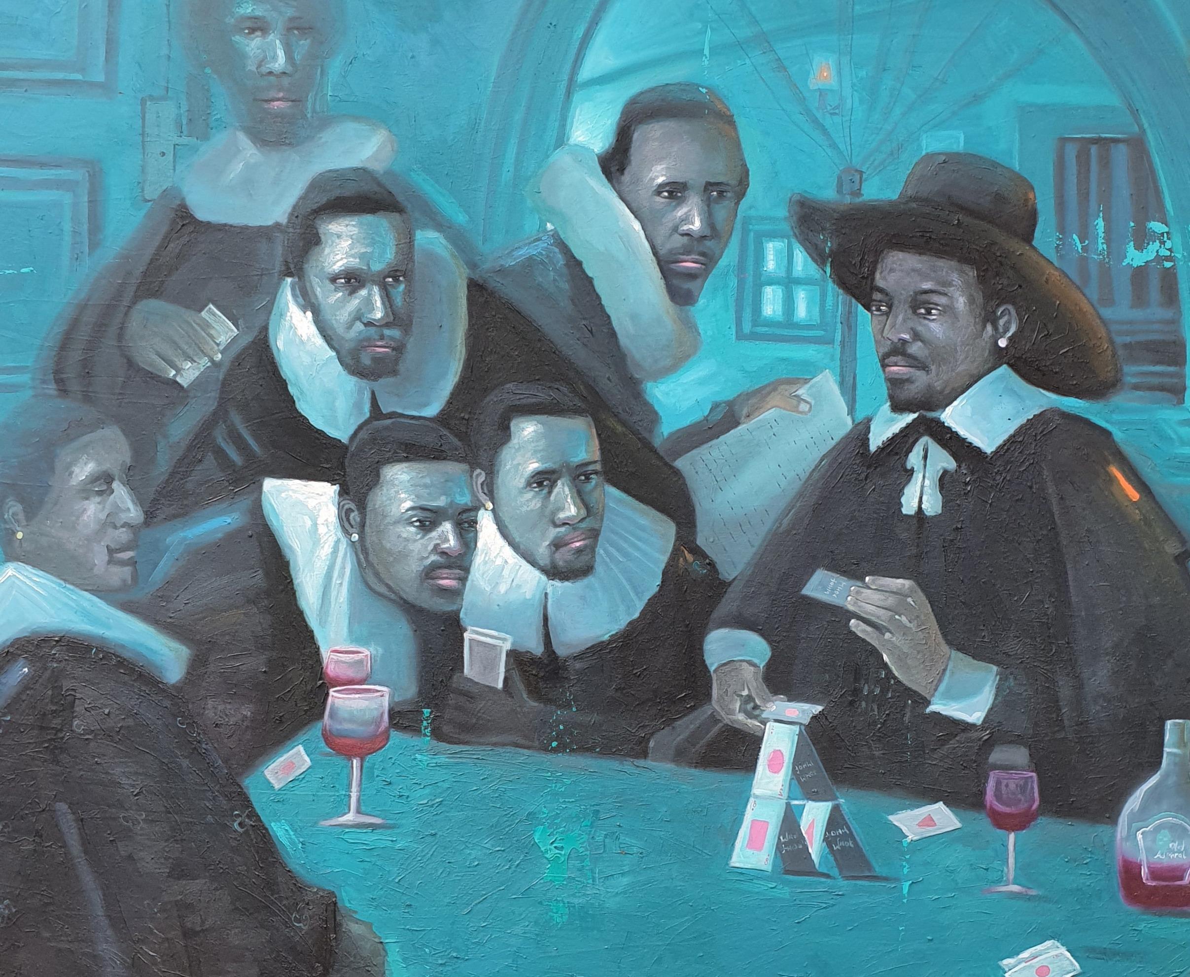 House of Arts - Siglo XXI, Contemporáneo, Figurativo, Óleo, Azul, Arte Moderno 3
