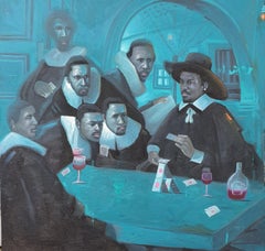 House of Arts - Siglo XXI, Contemporáneo, Figurativo, Óleo, Azul, Arte Moderno