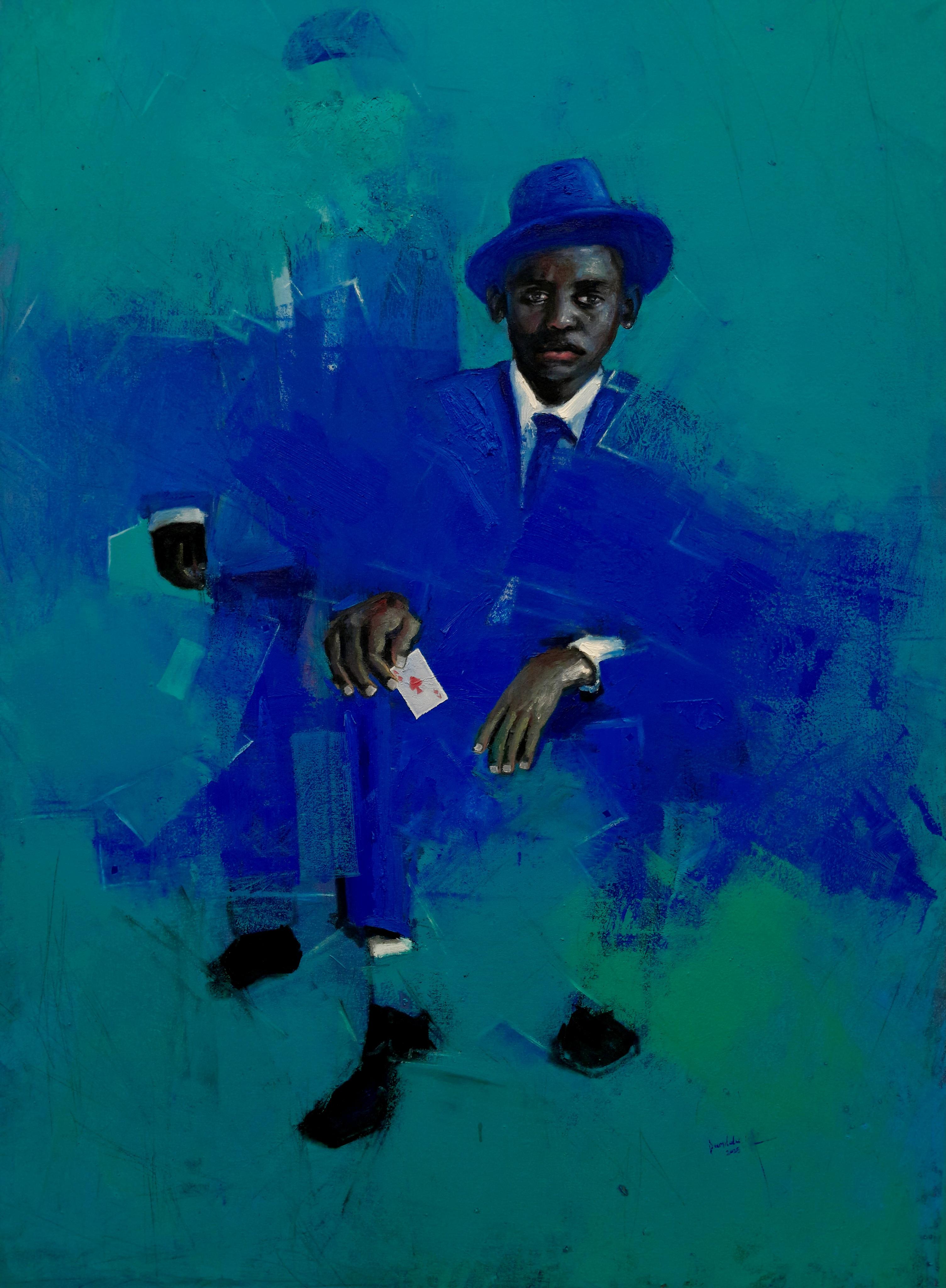 Ajegbomogun Damilola Portrait Painting - Lead (Three of Heart) - 21st Century, Contemporary, Figurative, Portrait, Modern