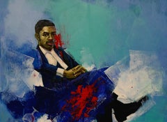 Nuance 2 - 21st Century, Contemporary, Figurative, Portrait, Africa People, Blue