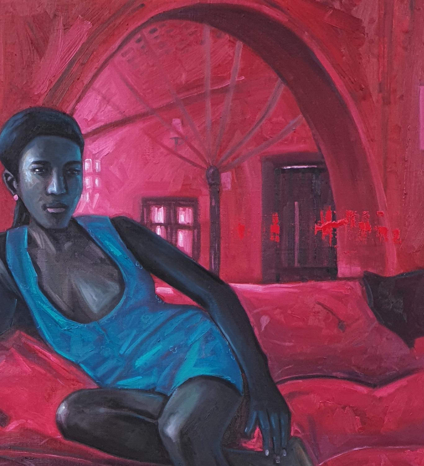 Seine (The Self Romantic) - Contemporary Painting by Ajegbomogun Damilola