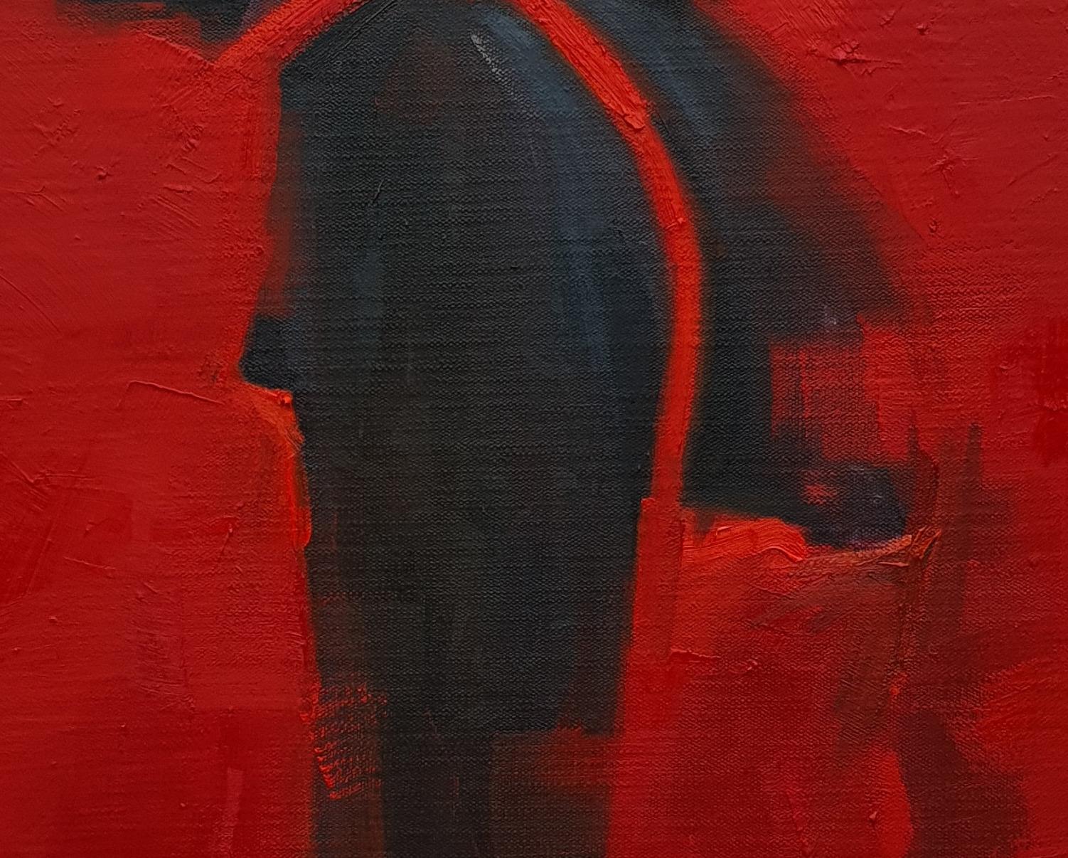 Solace IV - Red Interior Painting by Ajegbomogun Damilola