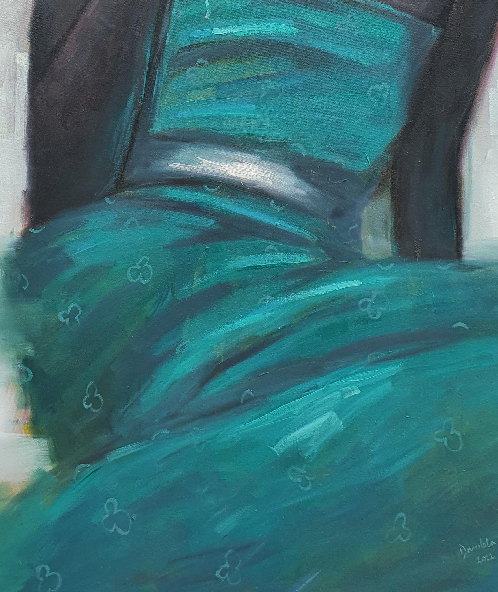 La signora con la rosa 5 - Painting di Ajegbomogun Damilola