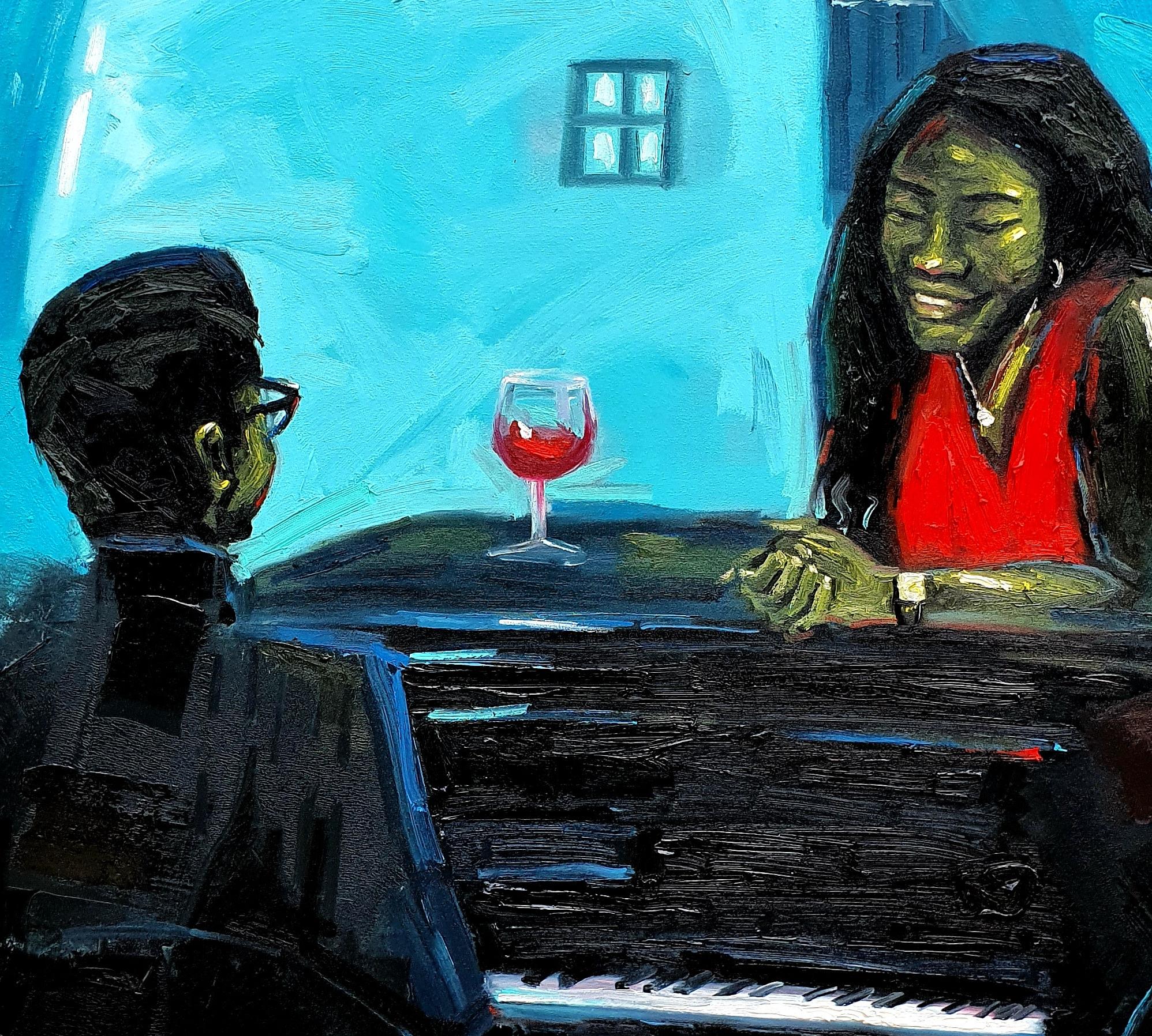 Transizione -21° secolo, Contemporaneo, Figurativo, Ritratto, Uomini, Amore, Donne in vendita 2