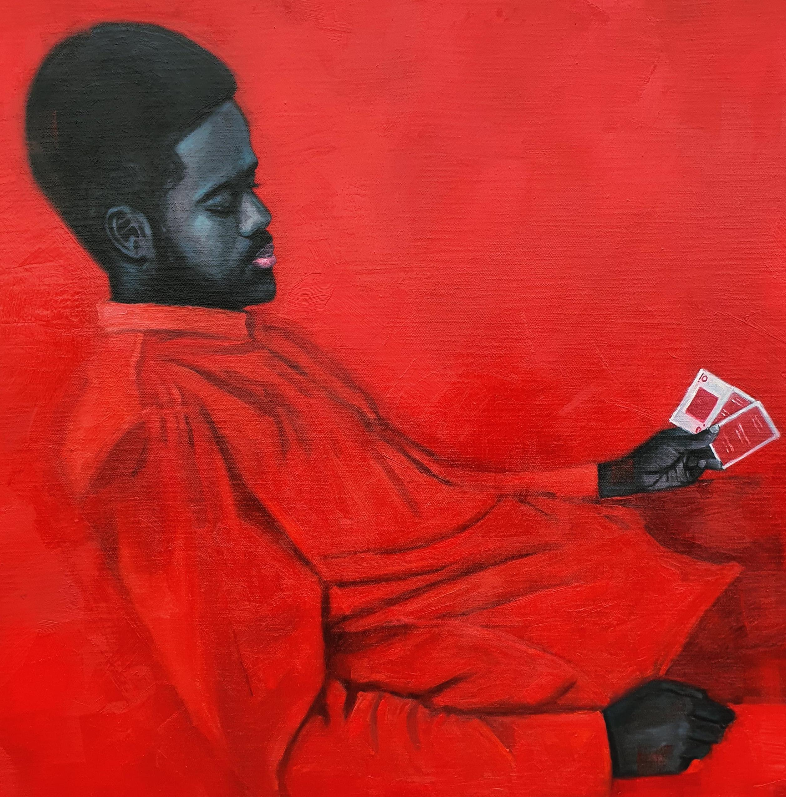 Unlikely Event 1 (Strange Card) - Contemporary Painting by Ajegbomogun Damilola