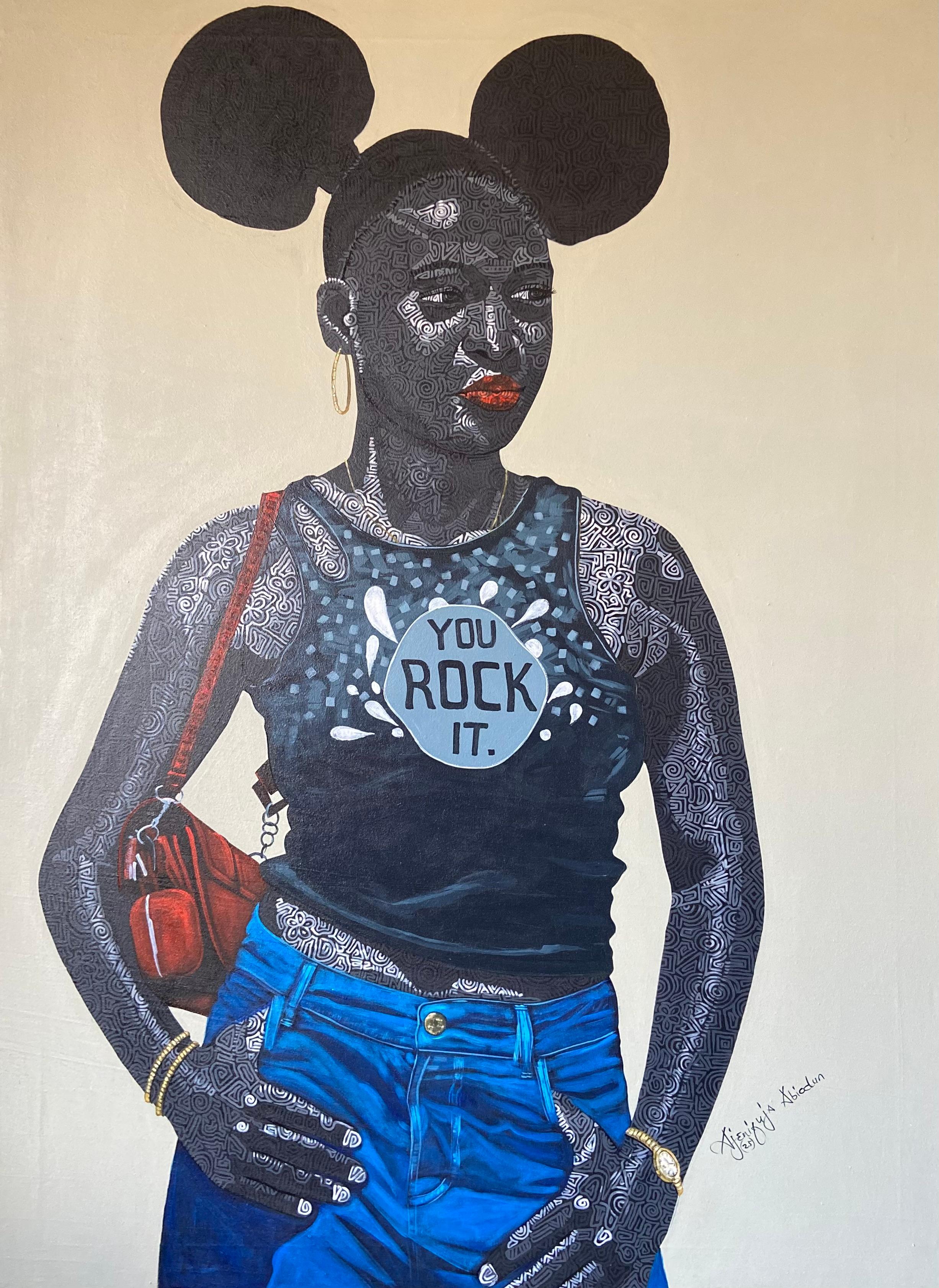 Portrait Painting Ajenifuja Abiodun - On A Date 2 - 21e siècle, Contemporain, Figuratif, Moderne, Amour, Mode