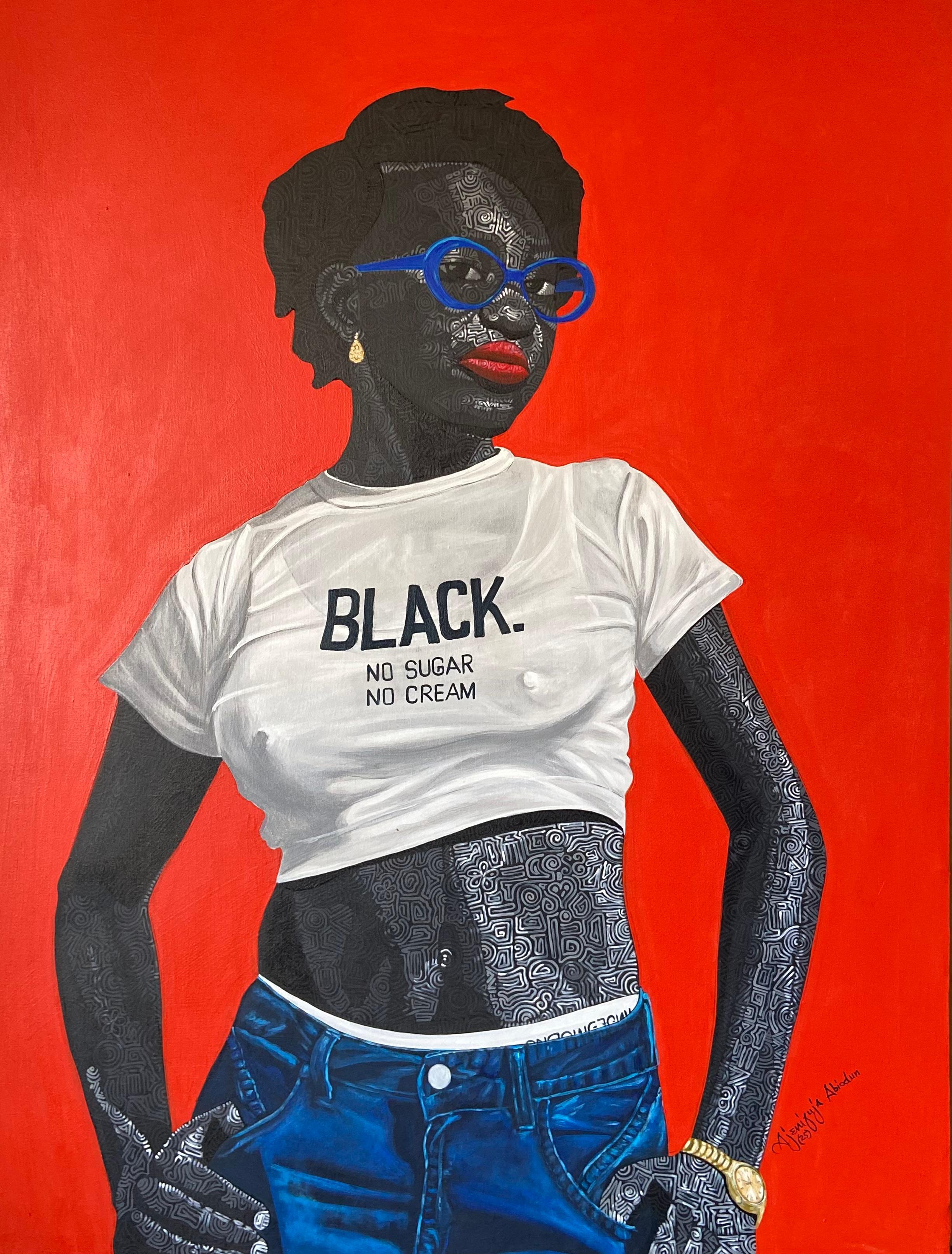 Sweet Sixteen - 21. Jahrhundert, Zeitgenössisch, Figurative Moderne, Afrika Frau Haar