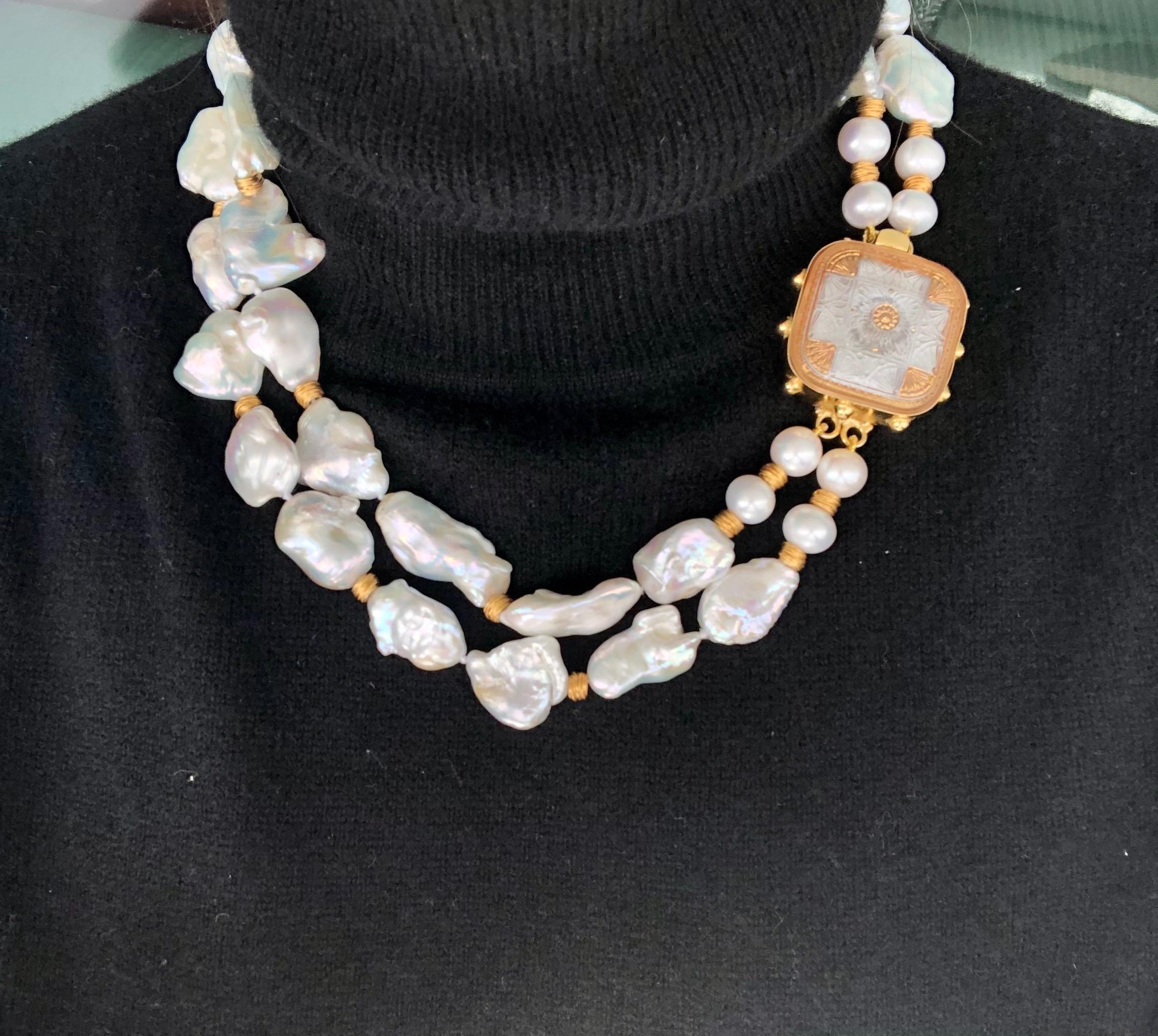 A.Jeschel  A Freshwater Baroque Pearl Lovers Fantasy Necklace In New Condition For Sale In Miami, FL