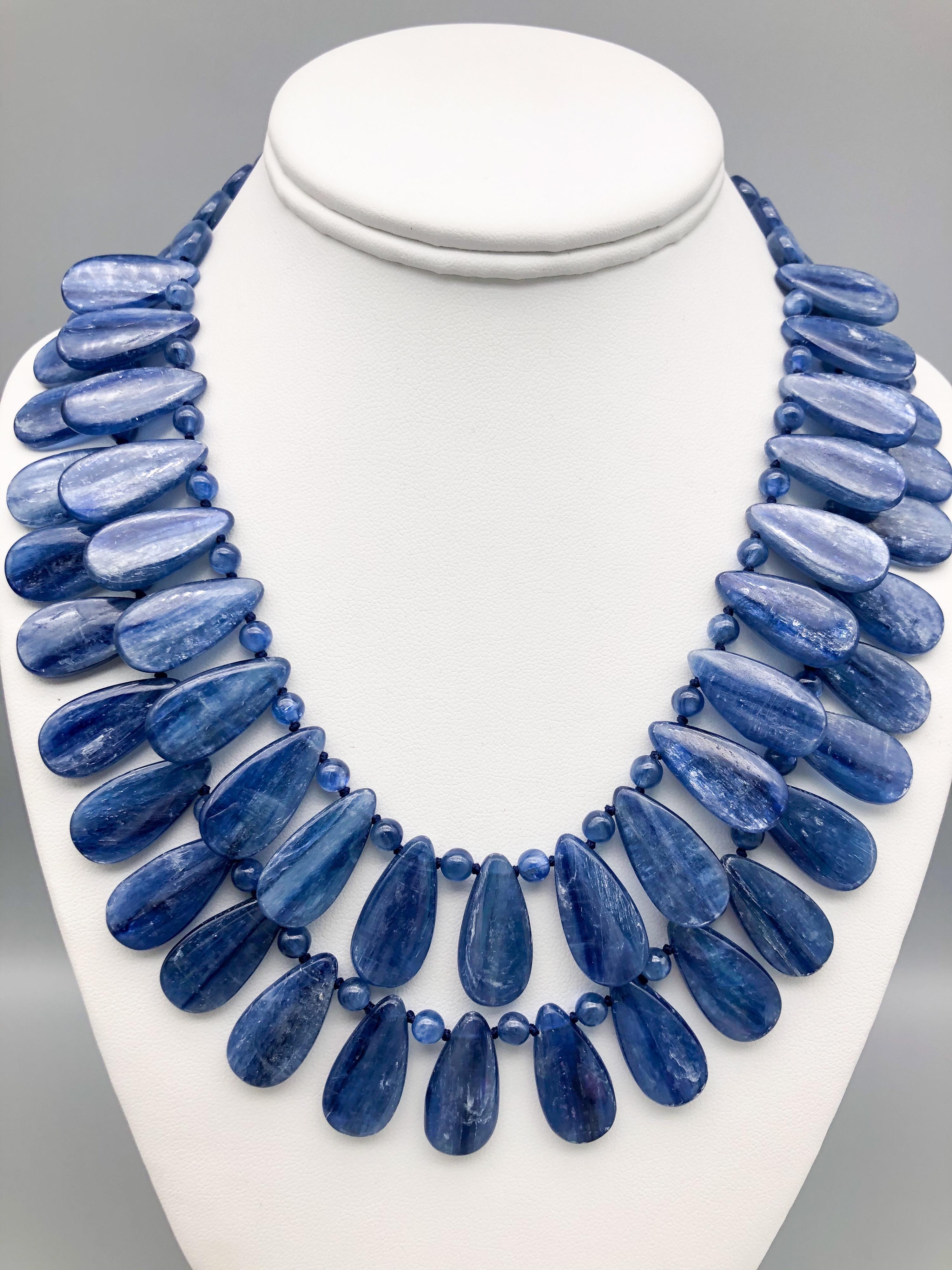 One-of-a-Kind

Kyanite is a gemstone that is prized for its rich and vibrant blue color, which is even stronger and more vibrant than traditional Sapphire. When faceted, Kyanite can often be sold as Sapphire, but it is the natural, highly polished,