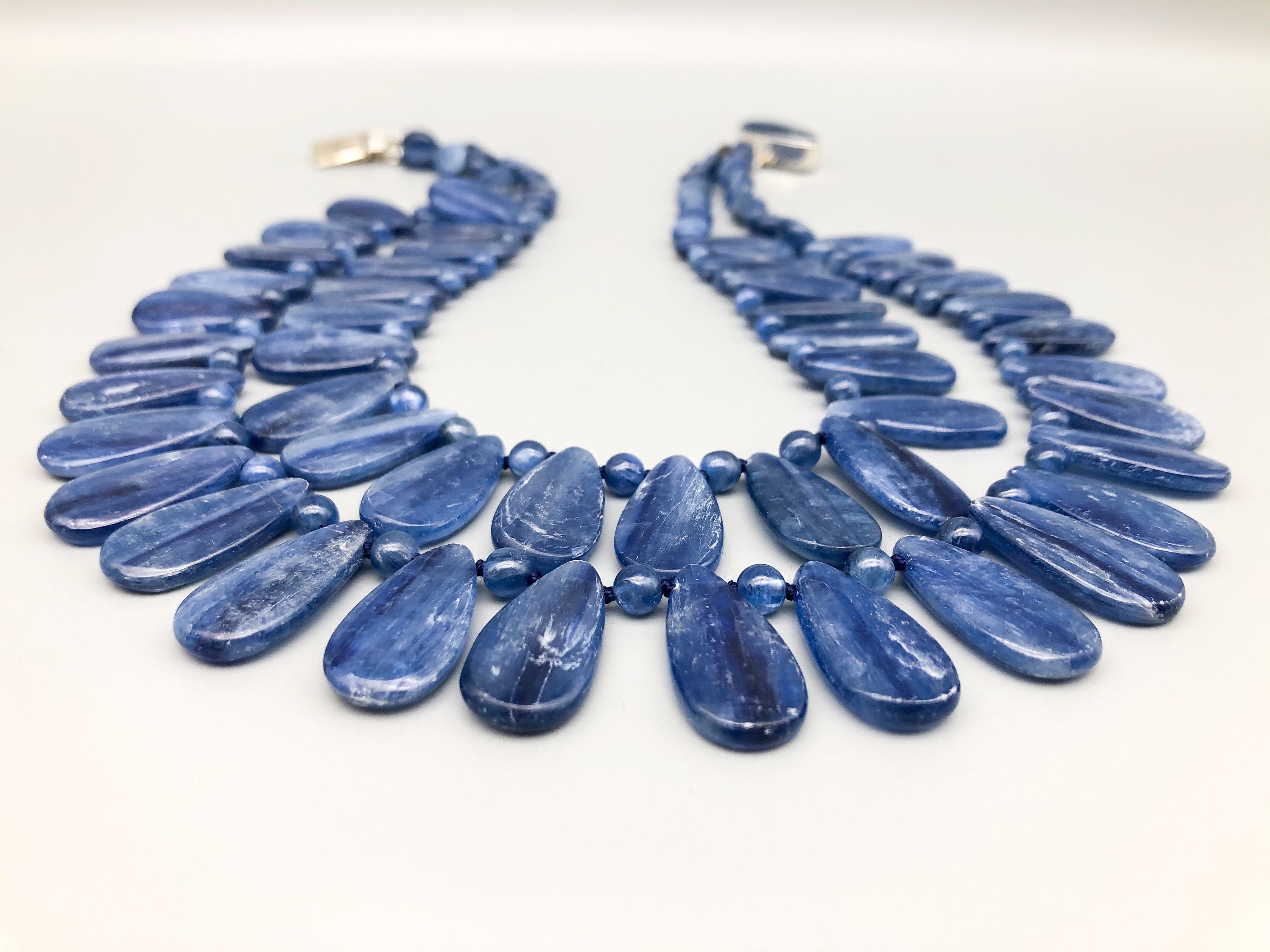 Contemporary A.Jeschel A True Blue Kyanite 2 Strand Necklace. For Sale