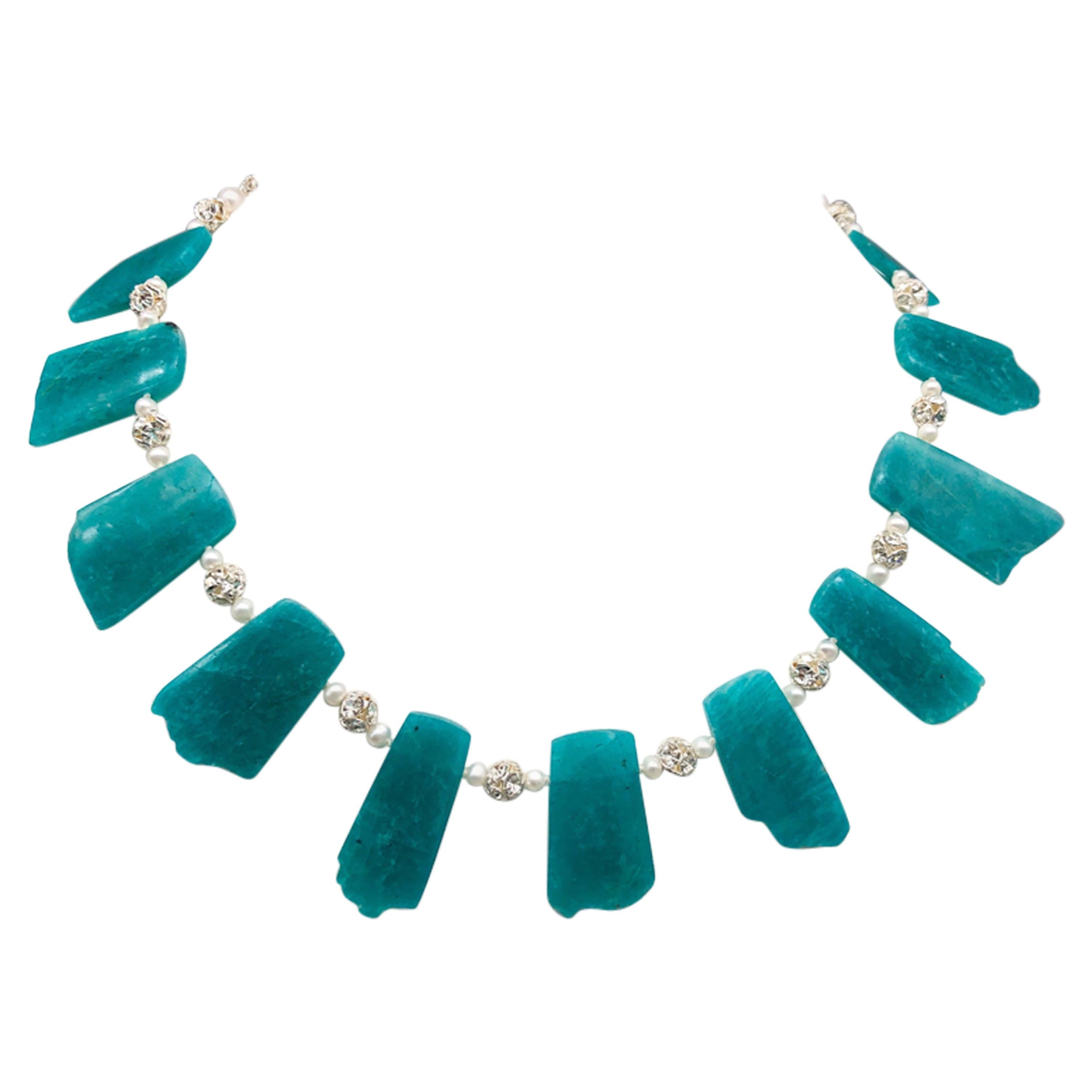 Details about   2 strands Green Amazonite Long Branch Silver Heavy Statement Bib Necklace 20" 