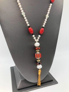A.Jeschel An astonishingly beautiful long Pearl necklace.