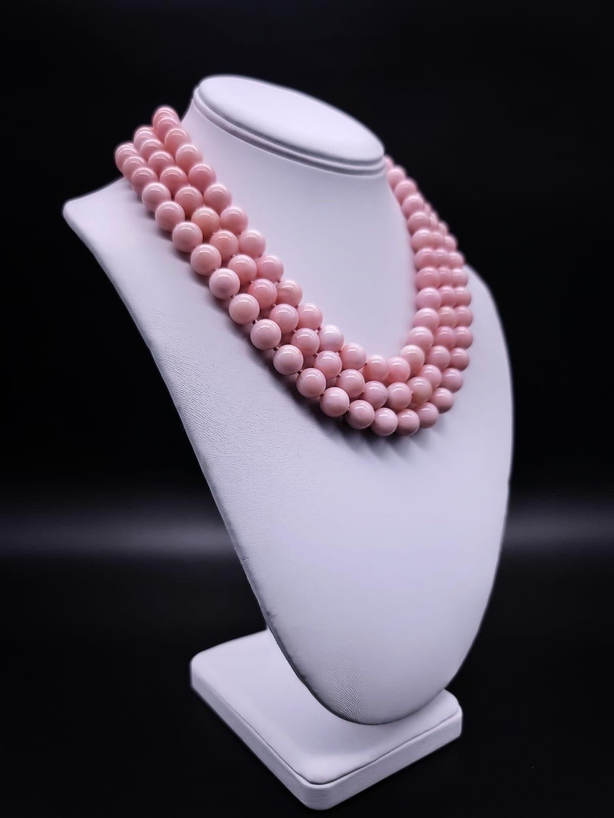 A.Jeschel Eine elegante rosa Opal-Halskette. im Angebot 4