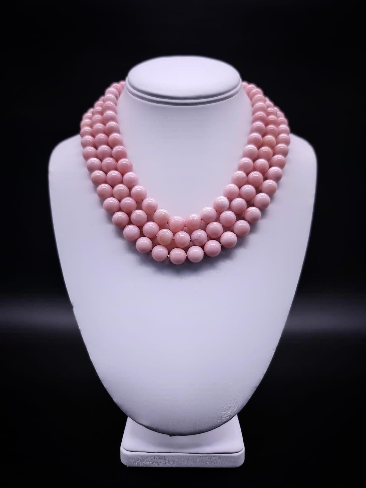 A.Jeschel An Elegant Pink Opal necklace. For Sale 6