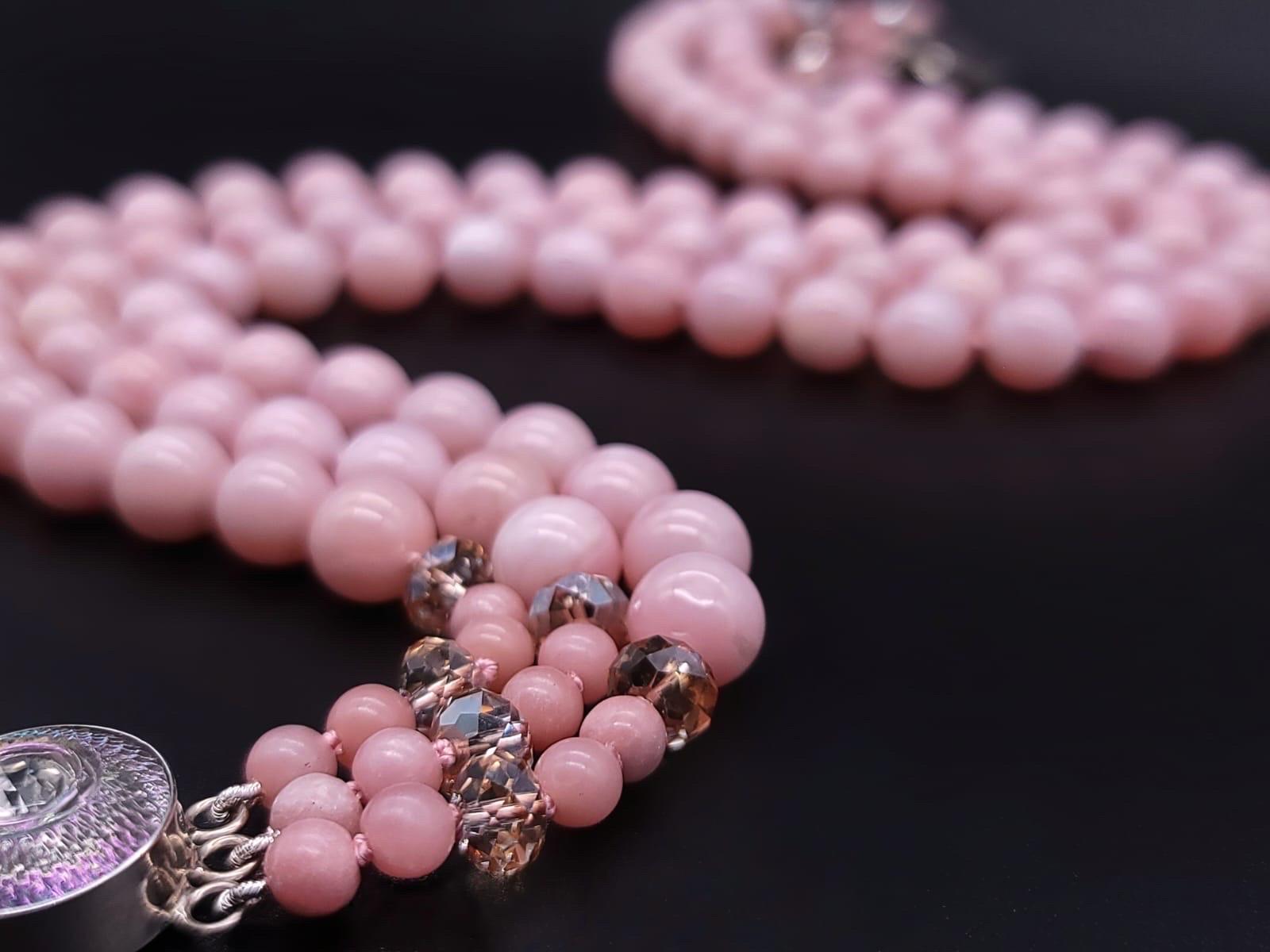 A.Jeschel Eine elegante rosa Opal-Halskette. im Angebot 9