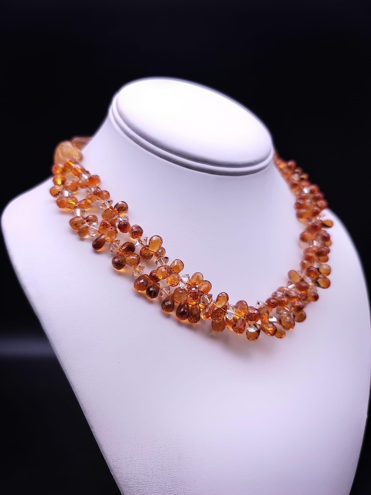 A.Jeschel An exceptionally flattering Topaz necklace.  In New Condition For Sale In Miami, FL