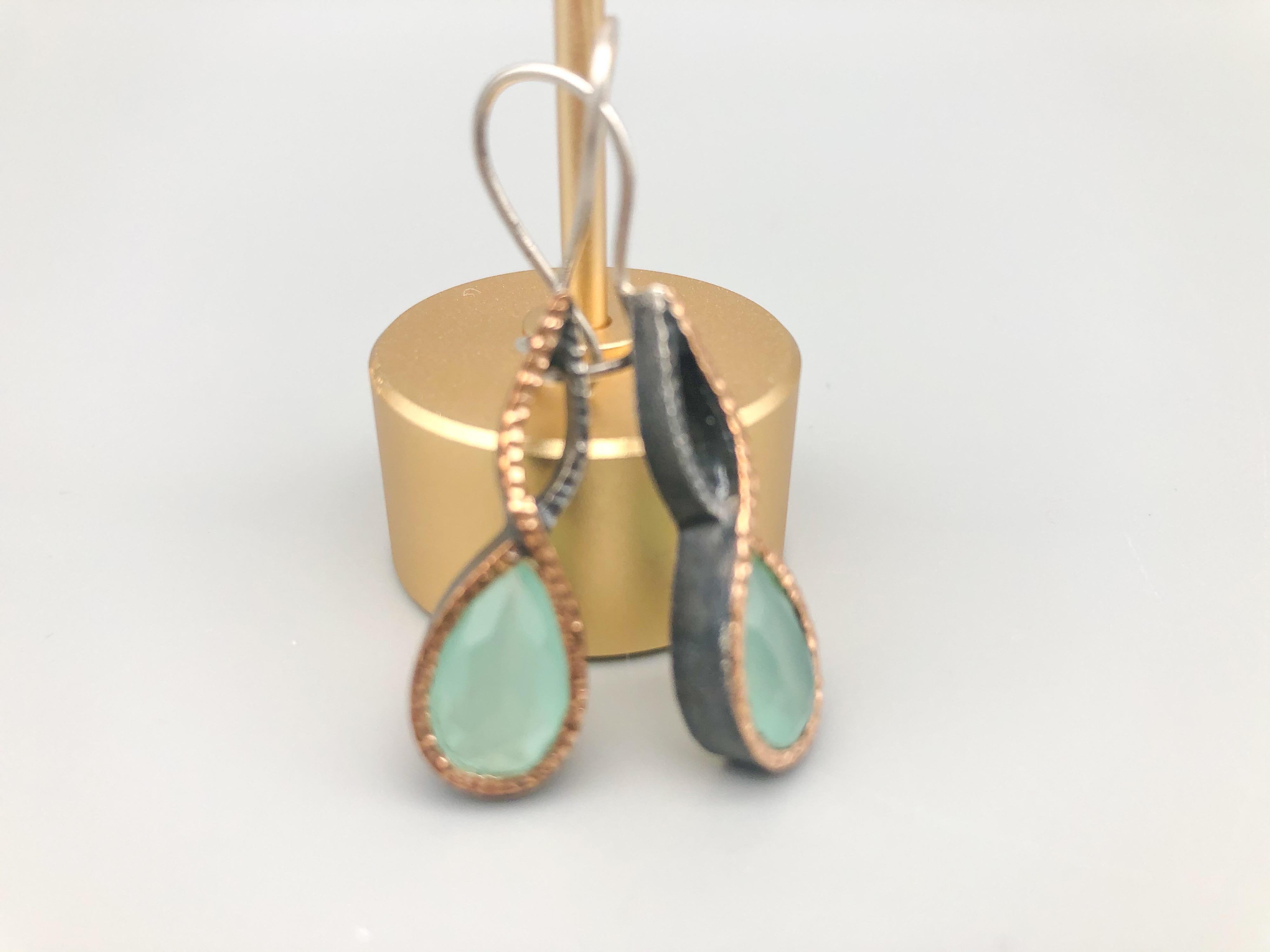 Contemporary A.Jeschel Aquamarine twisted drop earrings For Sale