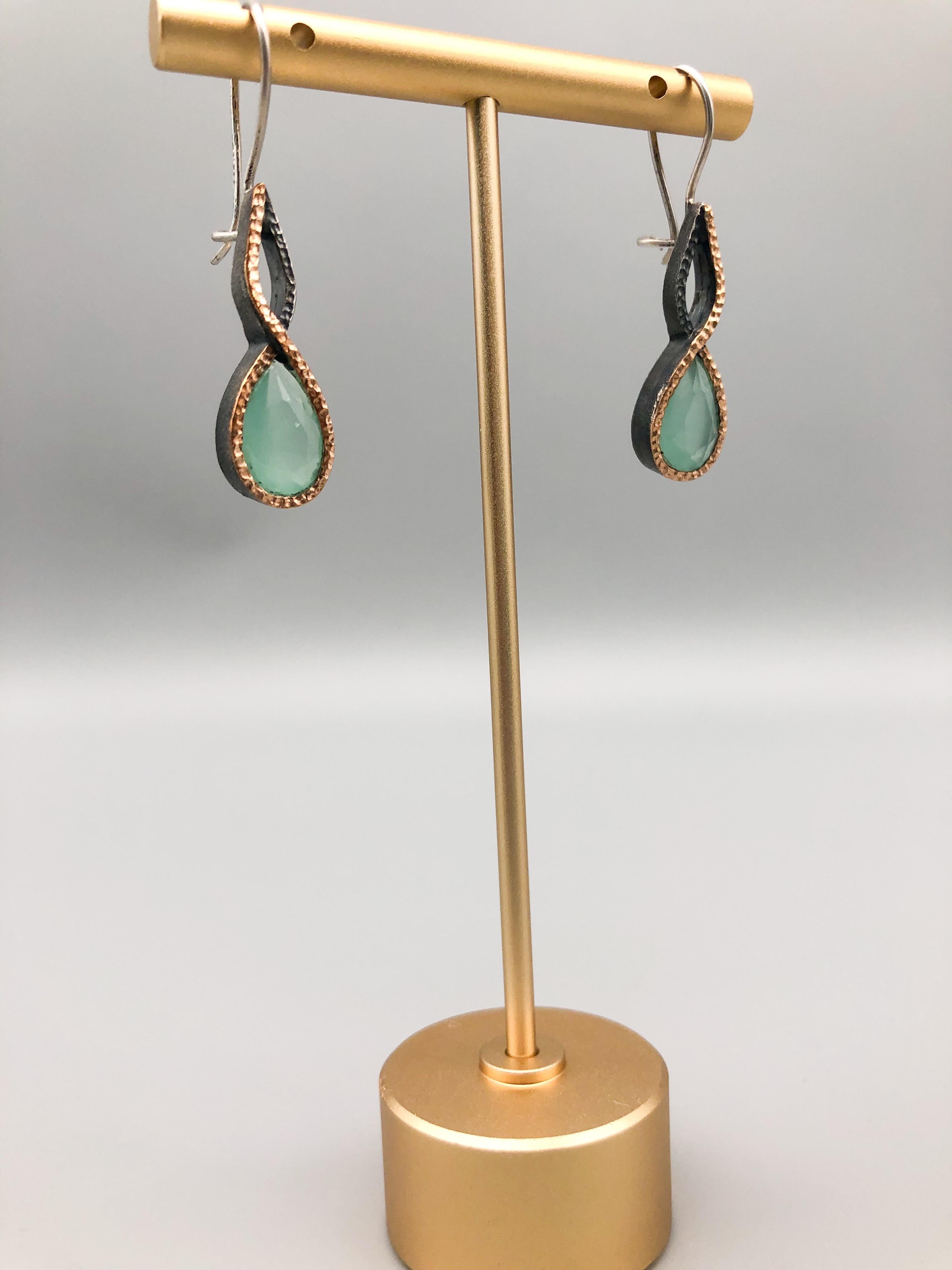 Women's A.Jeschel Aquamarine twisted drop earrings For Sale