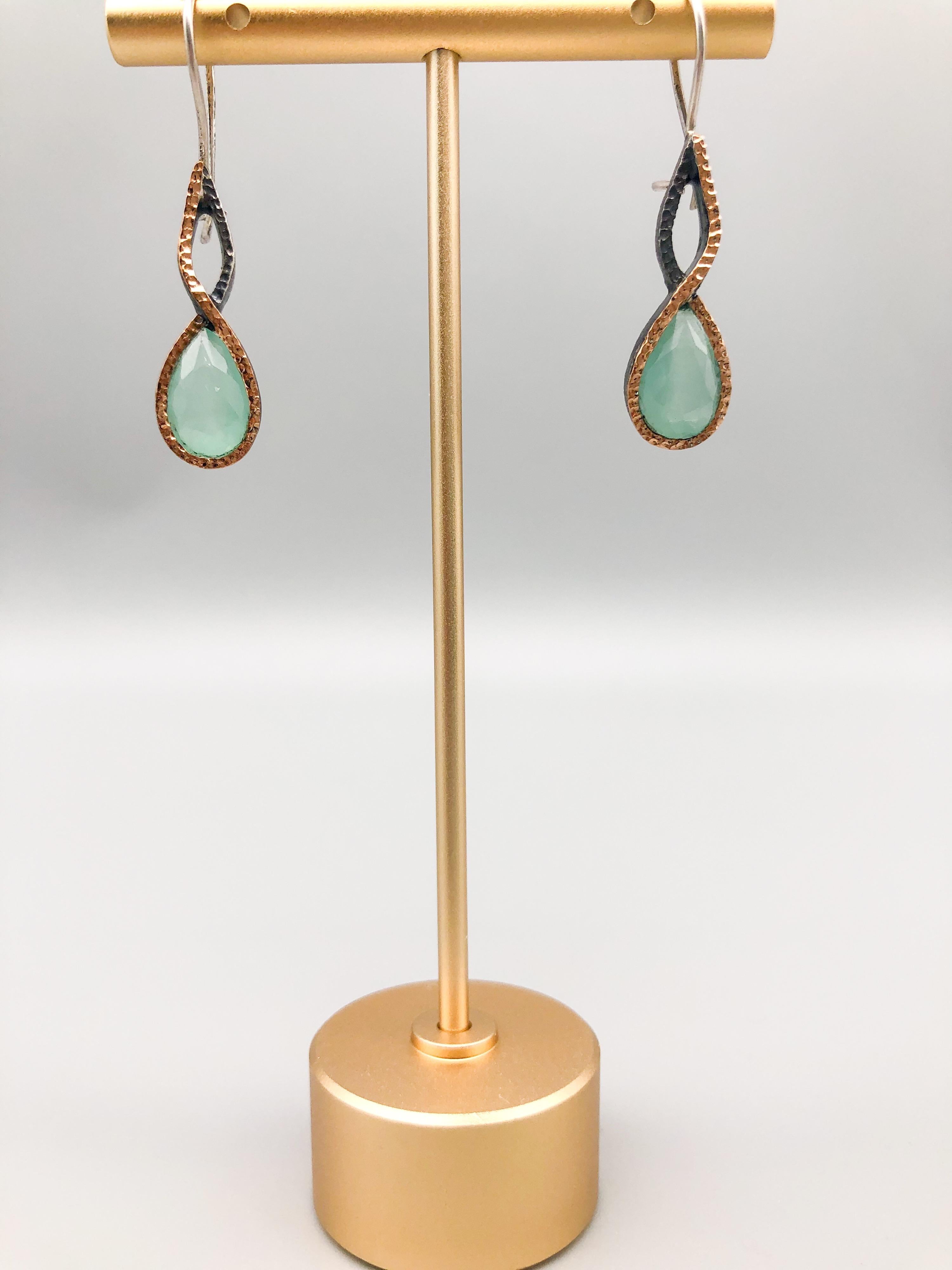 A.Jeschel Aquamarine twisted drop earrings For Sale 1